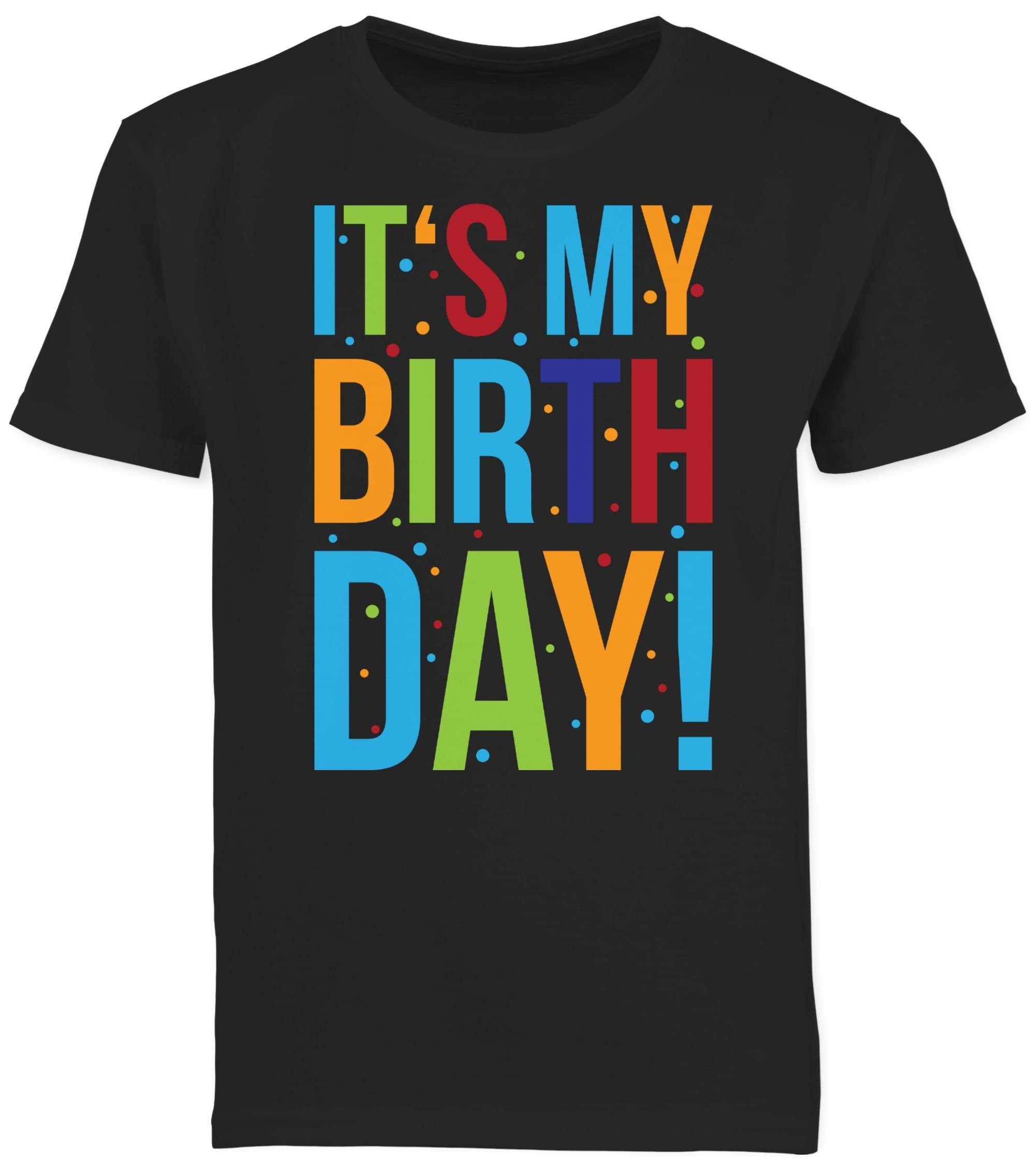 Geburtstag Kinder Schwarz 3 my Birthday! T-Shirt Geschenk Shirtracer It's