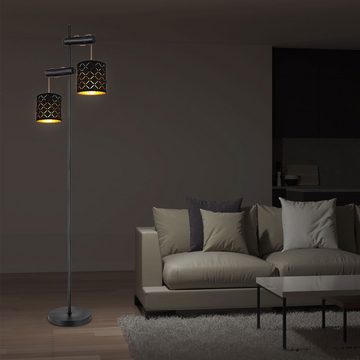 etc-shop Stehlampe, Leuchtmittel nicht inklusive, Stehleuchte Standlampe Wohnzimmerleuchte 2-flammig Höhe verstellbar