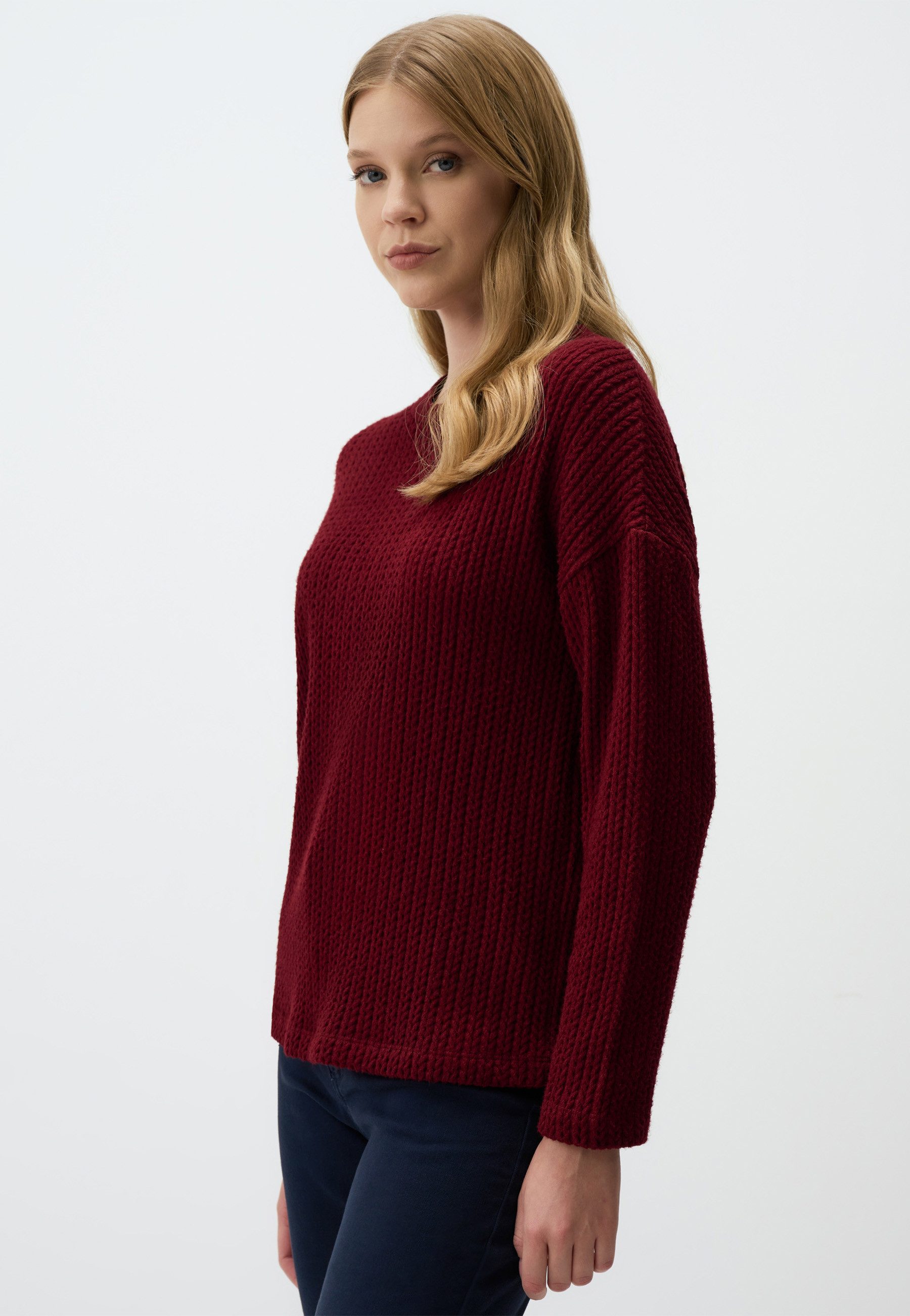 Jimmy Key Sweatshirt Gemustertes Strick-Sweatshirt Mit günstig online kaufen