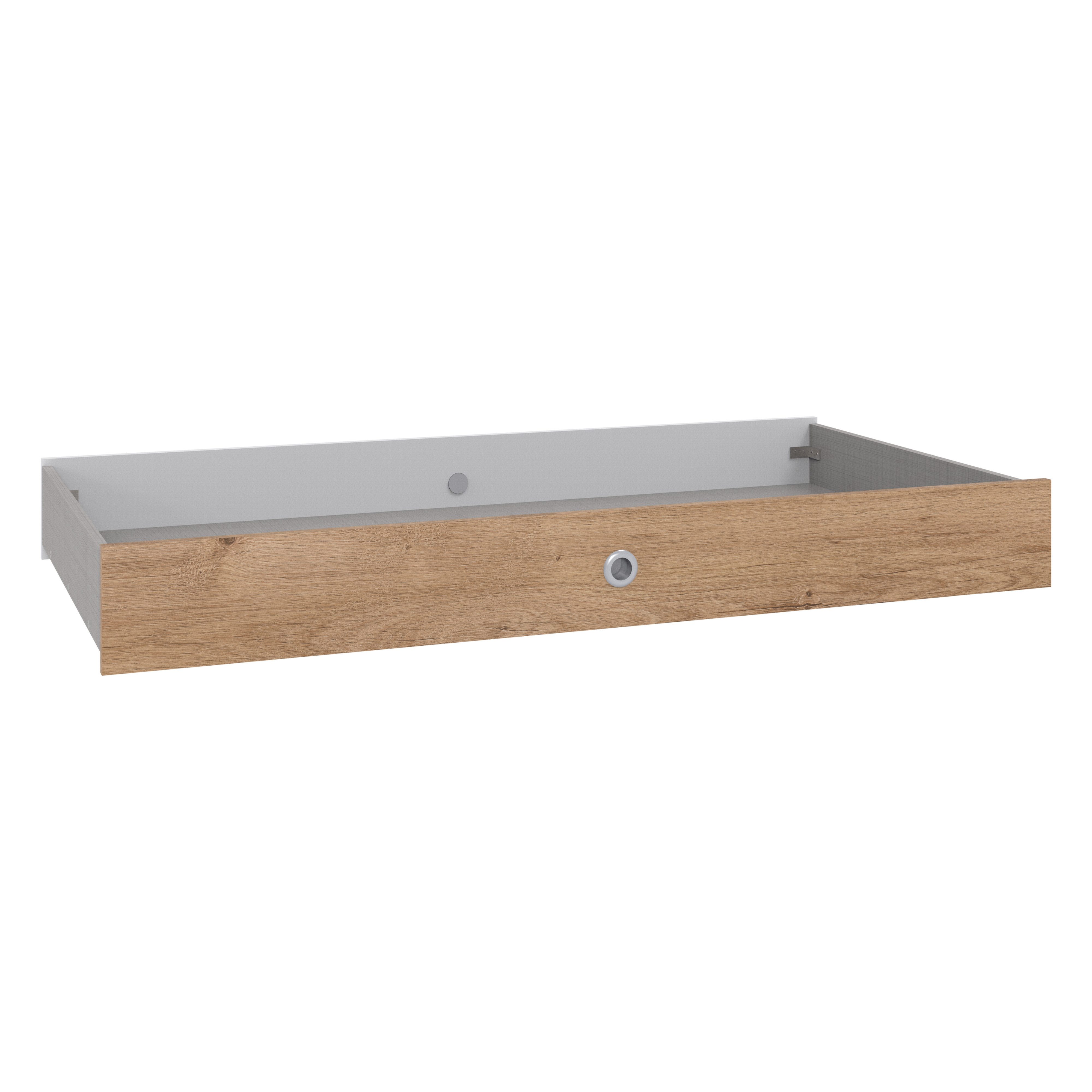 luma-home Babyzimmer-Komplettset 22814-02, (passend zum Babyzimmer-Set 22811, 22812, 22813), Schublade für Babybett, B137/H17/T71 cm, Eiche Dekor