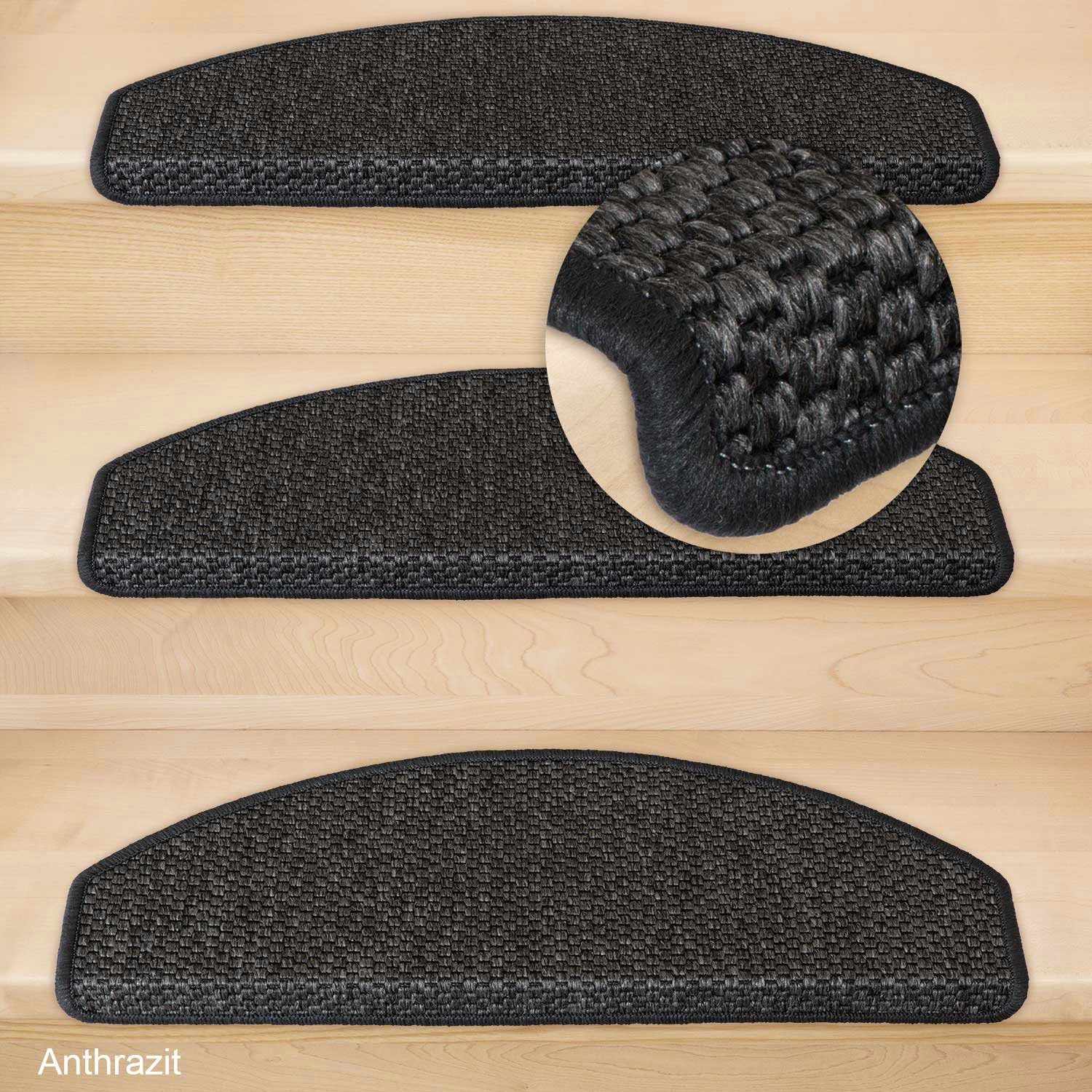 Metzker® Stufenmatte Stufenmatten Göteborg Halbrund, halbrund, Höhe: 8 mm, 16 Stück - Anthrazit – Bild 4 von 5
