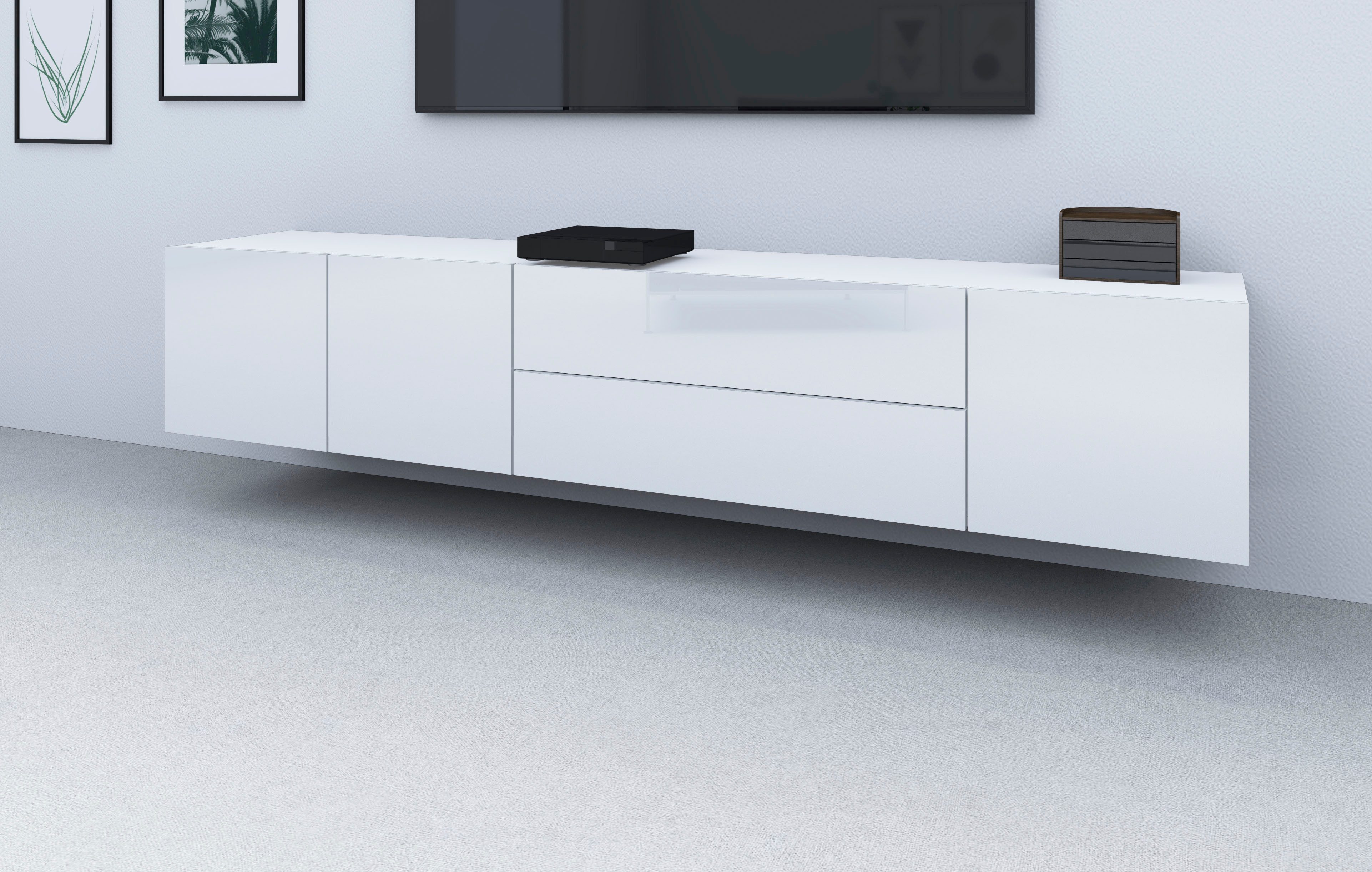 borchardt Möbel Lowboard Sophia, TV-Schrank Breite 190 cm, Breite 190 cm, hängend montierbar