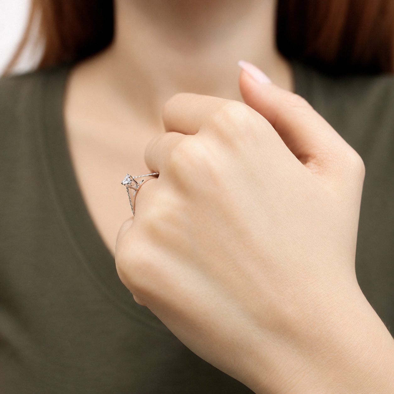 EinStein Diamant Diamantring 0,34 Carat Diamant Solitär Ring Antragsring 14 Karat Weißgold