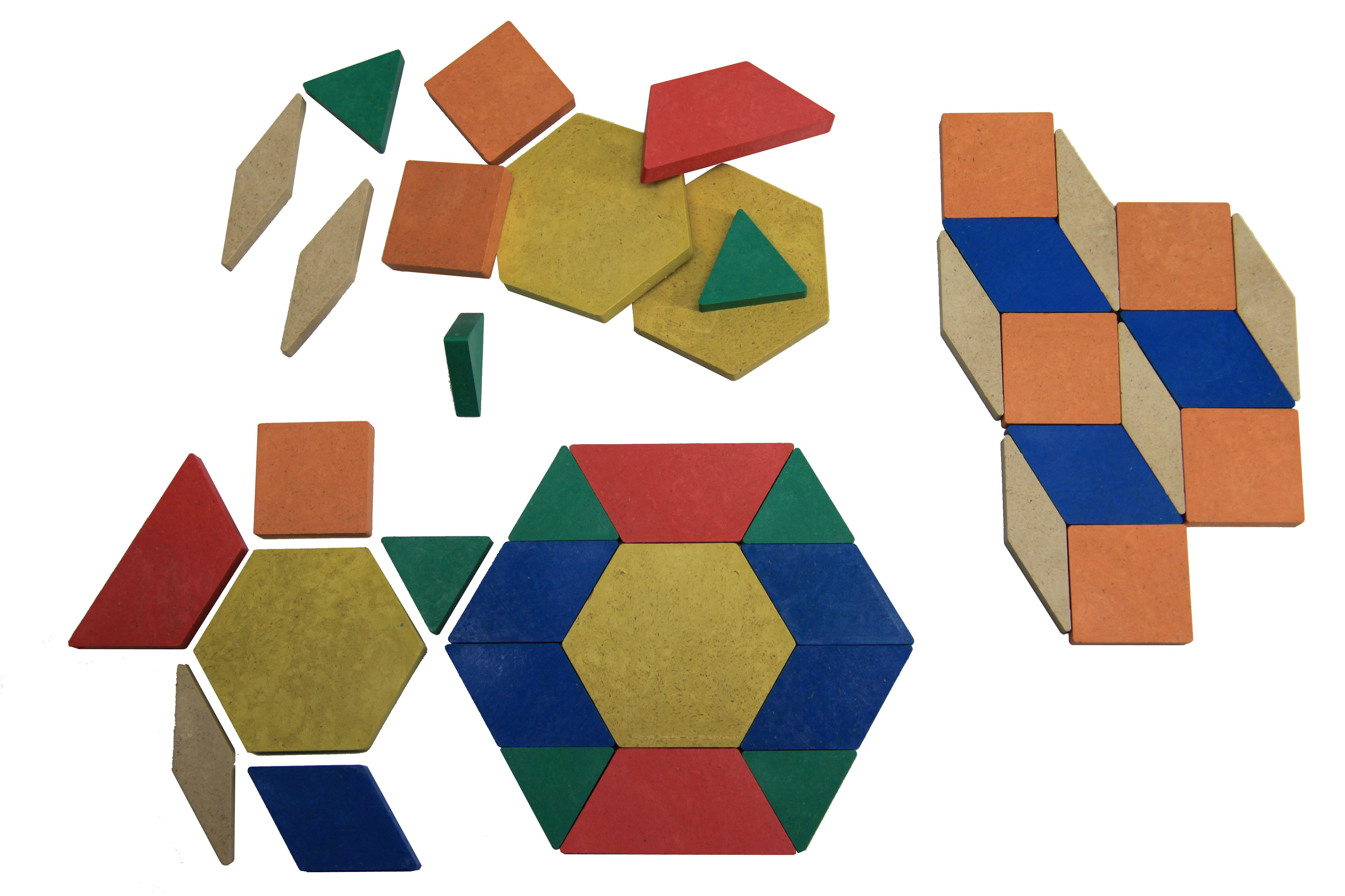 Wissner® aktiv (40 Geometrische Lernspielzeug (40-St),  Pattern Teile), Muster Legeplättchen Blocks Mandala lernen RE-Wood®