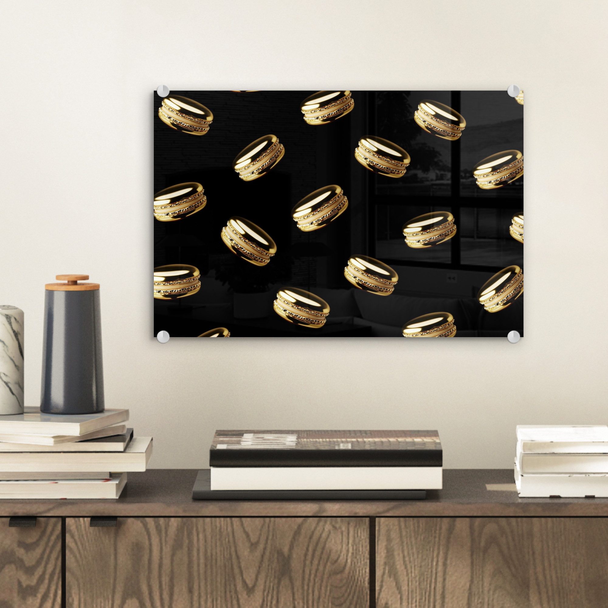 MuchoWow Acrylglasbild Makronen - Muster - günstig online kaufen