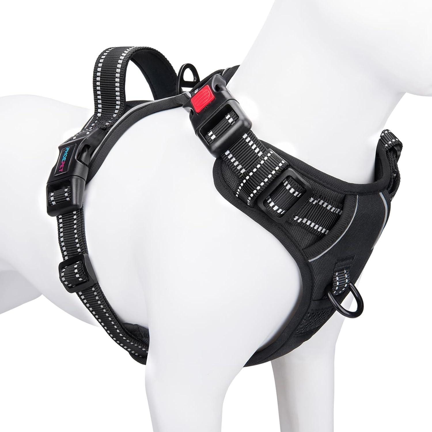 Hunde-Halsband Hundegeschirr für kleine Hunde reflektierend verstellbar mit Griff und