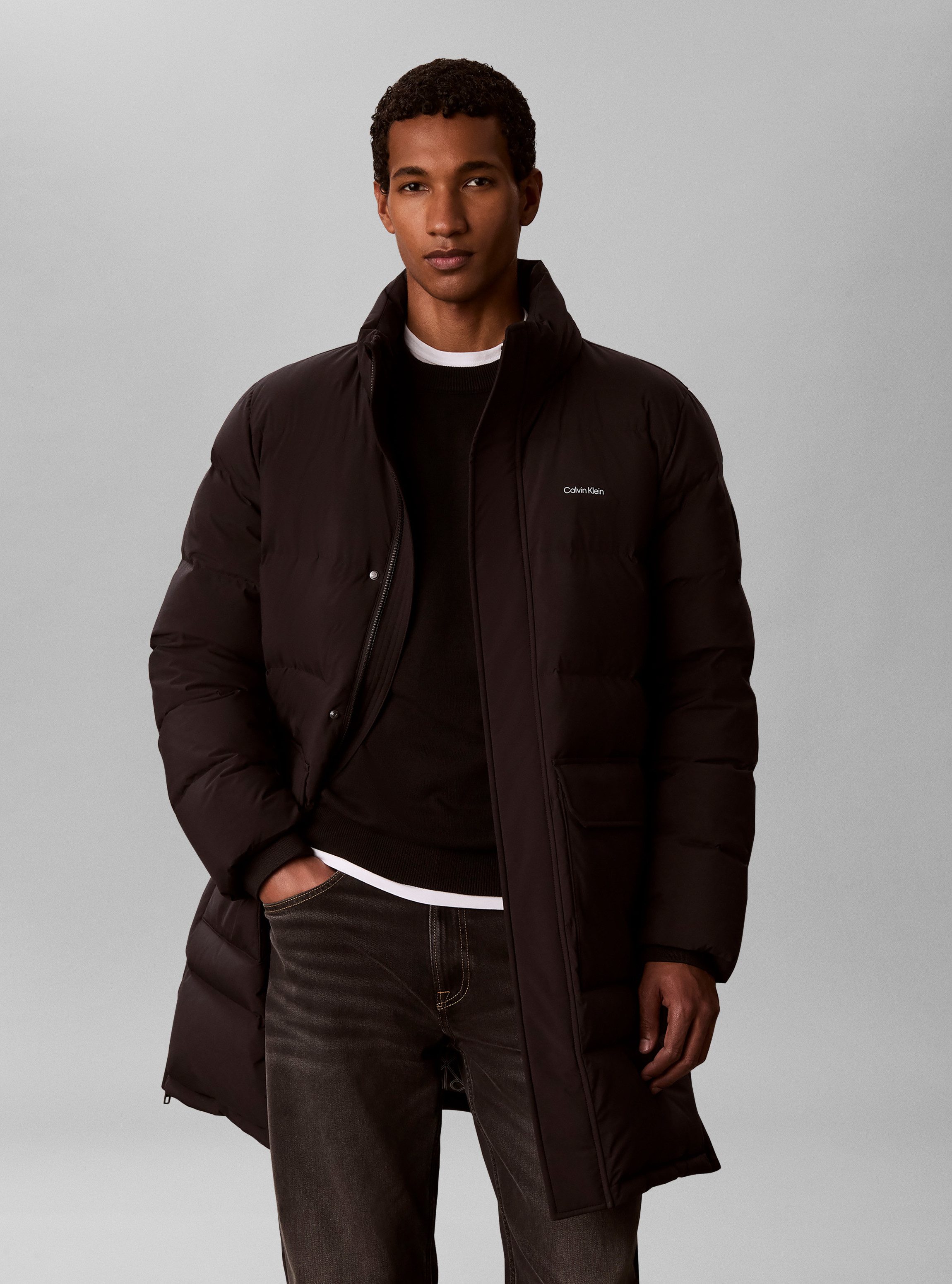 Calvin Klein Steppmantel LS CLASSIC BONDED DOWN LONG Regular fit mit Kapuze