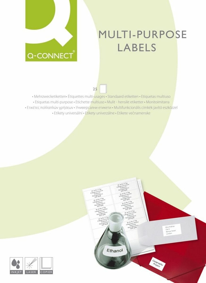 Connect Etiketten Etiketten Inkjet/Laser/Kopier 52,5x29,7mm VE=400 Stück weiß