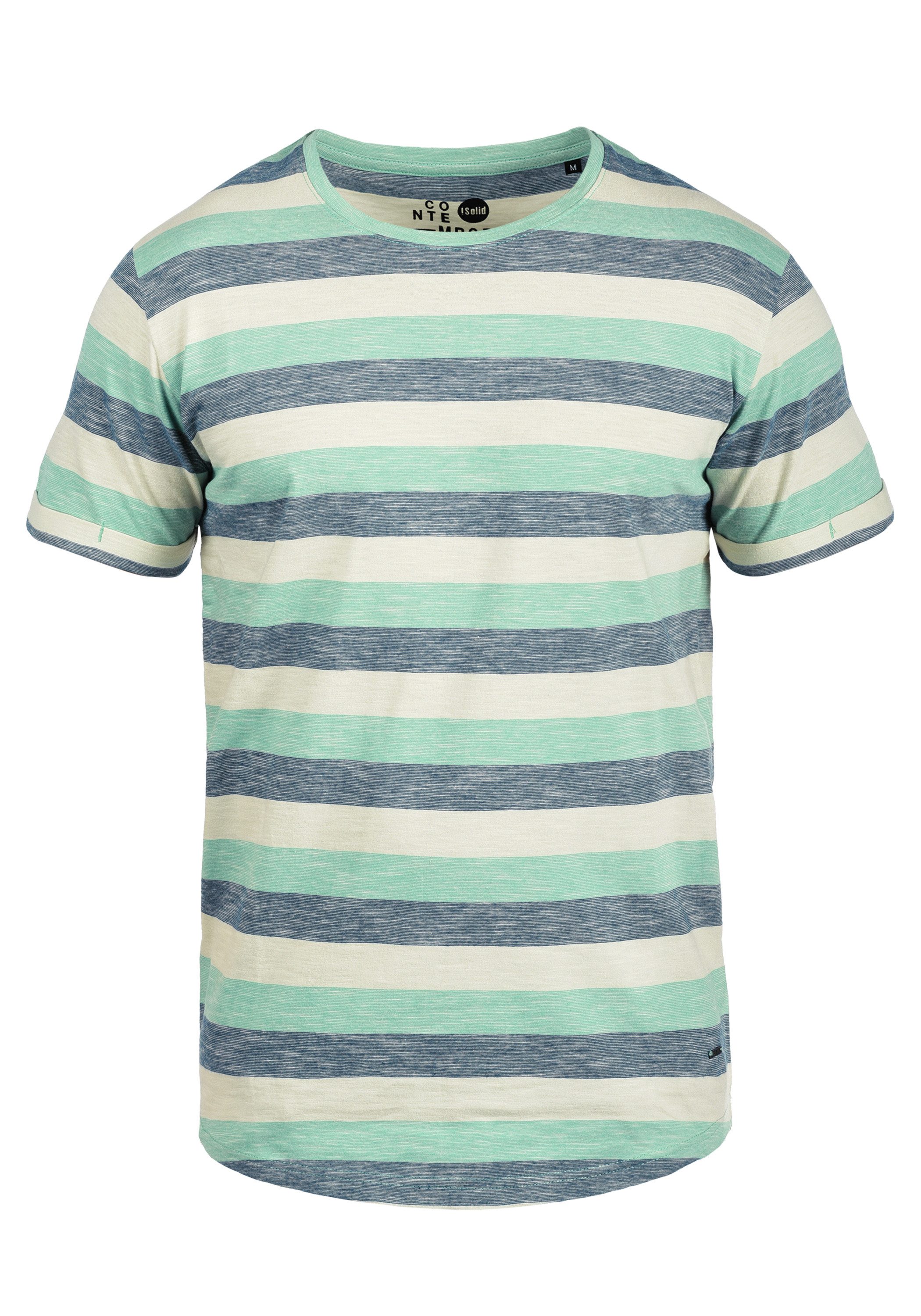 !Solid Rundhalsshirt SDThicco Kurzarmshirt mit Streifen