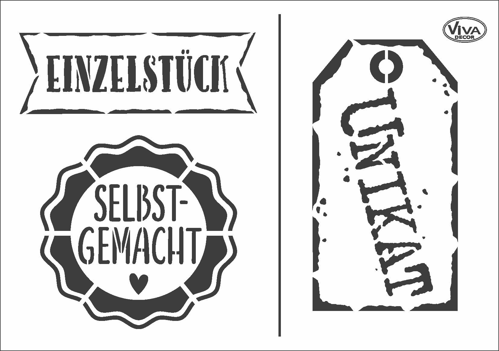 Viva Decor Malschablone Schablone Einzelst ck DIN A5 3 Motive 