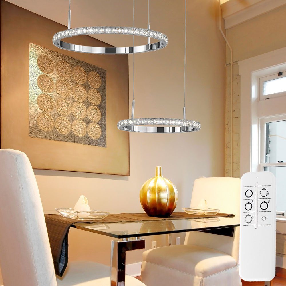 etc-shop LED Pendelleuchte, Leuchtmittel inklusive, Warmweiß, Runde LED Hängeleuchte Ring Pendelleuchte Küchenlampe hängend LED