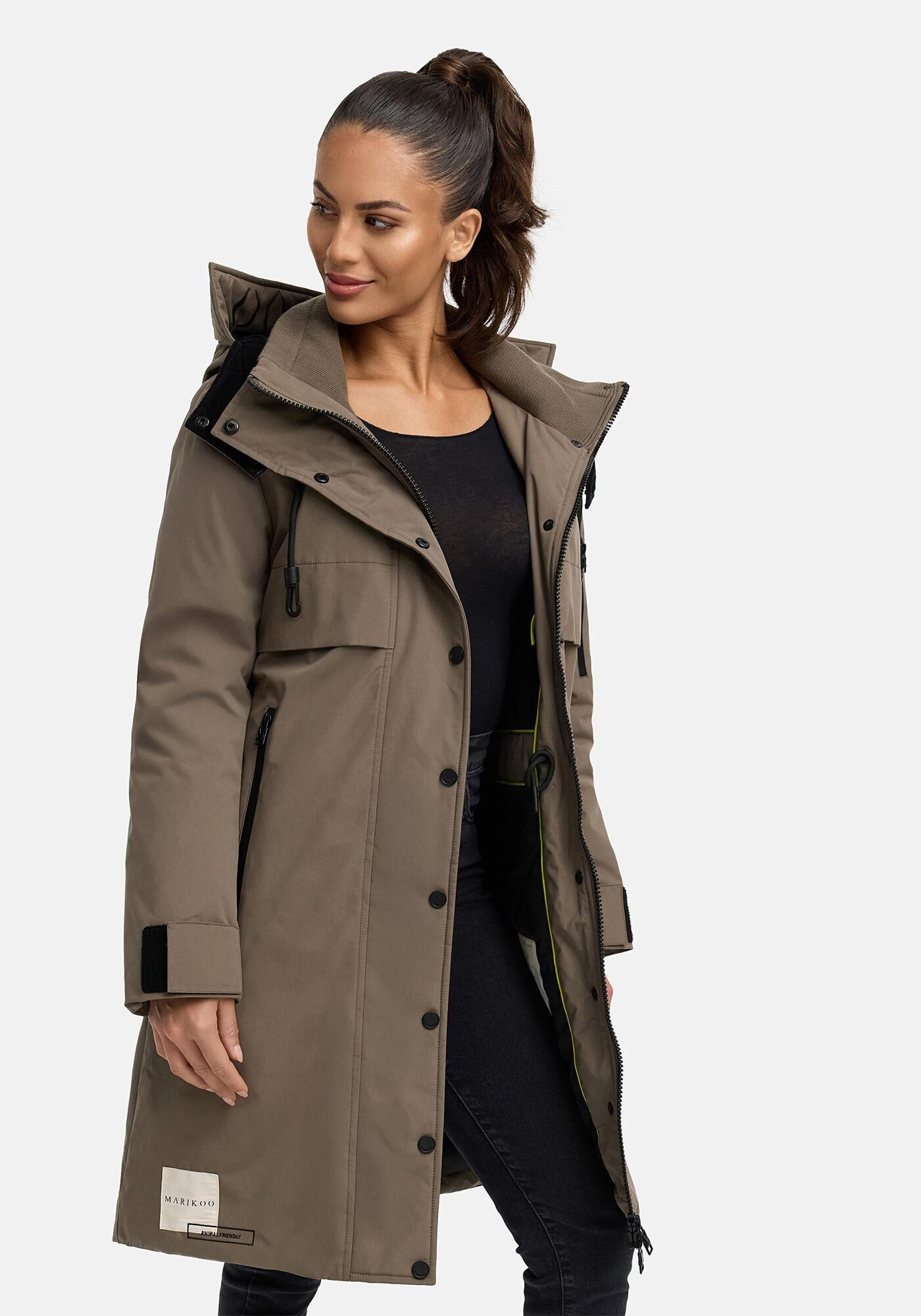 Marikoo Winterjacke Anoukaa langer Parka mit abnehmbarer Kapuze