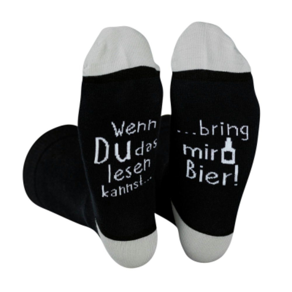 Grafik Werkstatt Socken Coole Socke mit Spruch Bring mir Bier Grösse