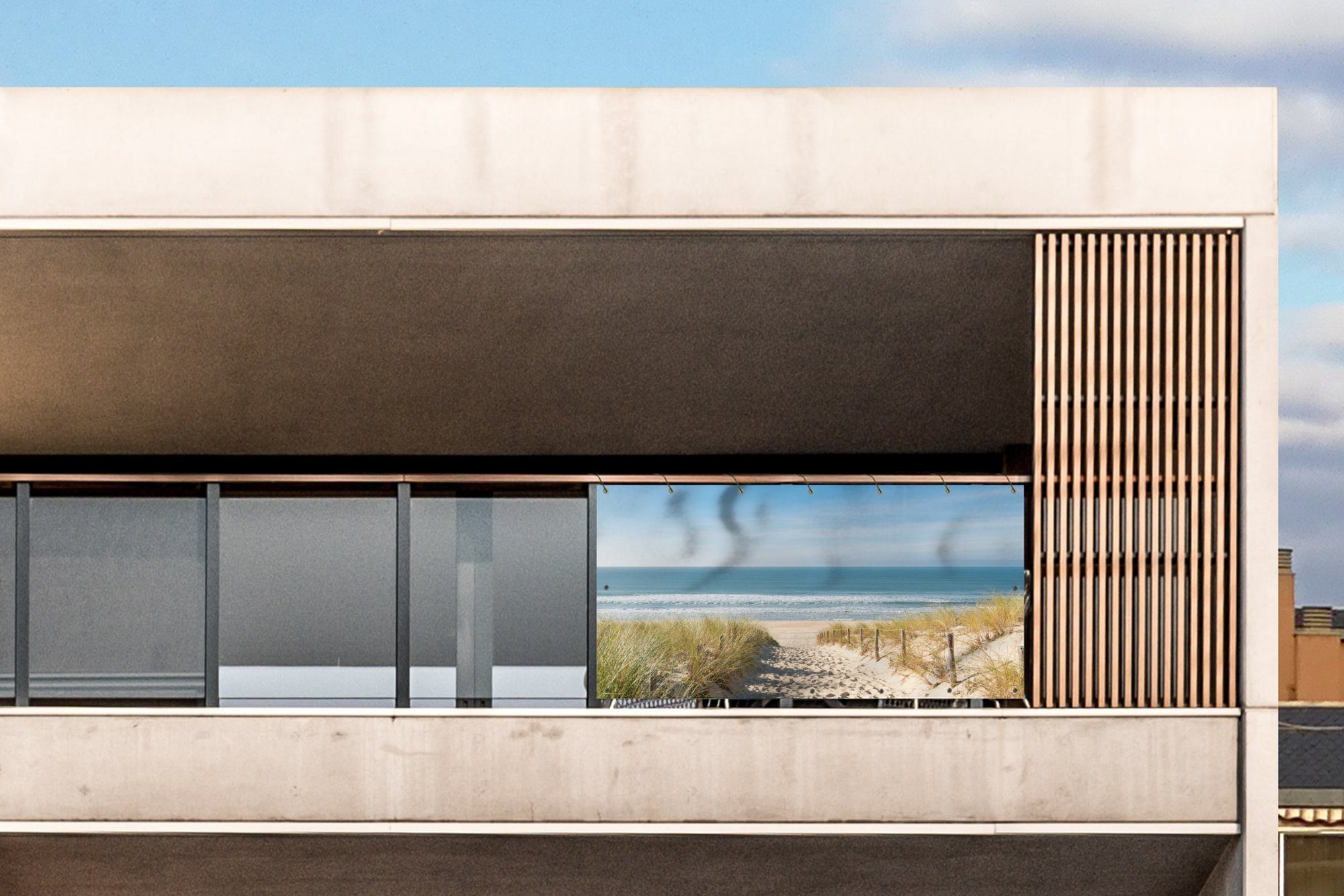 MuchoWow Balkonsichtschutz Strand - Meer - Düne - Sand - Sommer (1-St) Balkon Sichtschutz 90x200, Windschutz für Zaun PVC, 200x90 cm – Bild 2 von 5