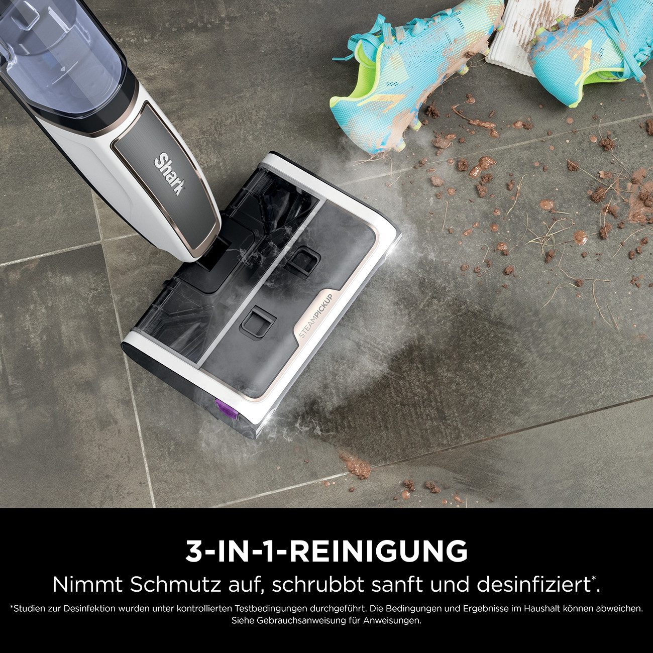 Shark Dampfreiniger SteamPickUp SD200EU, 1230 W, 3-in-1 Reinigung, Ganz ohne Chemikalien reinigen