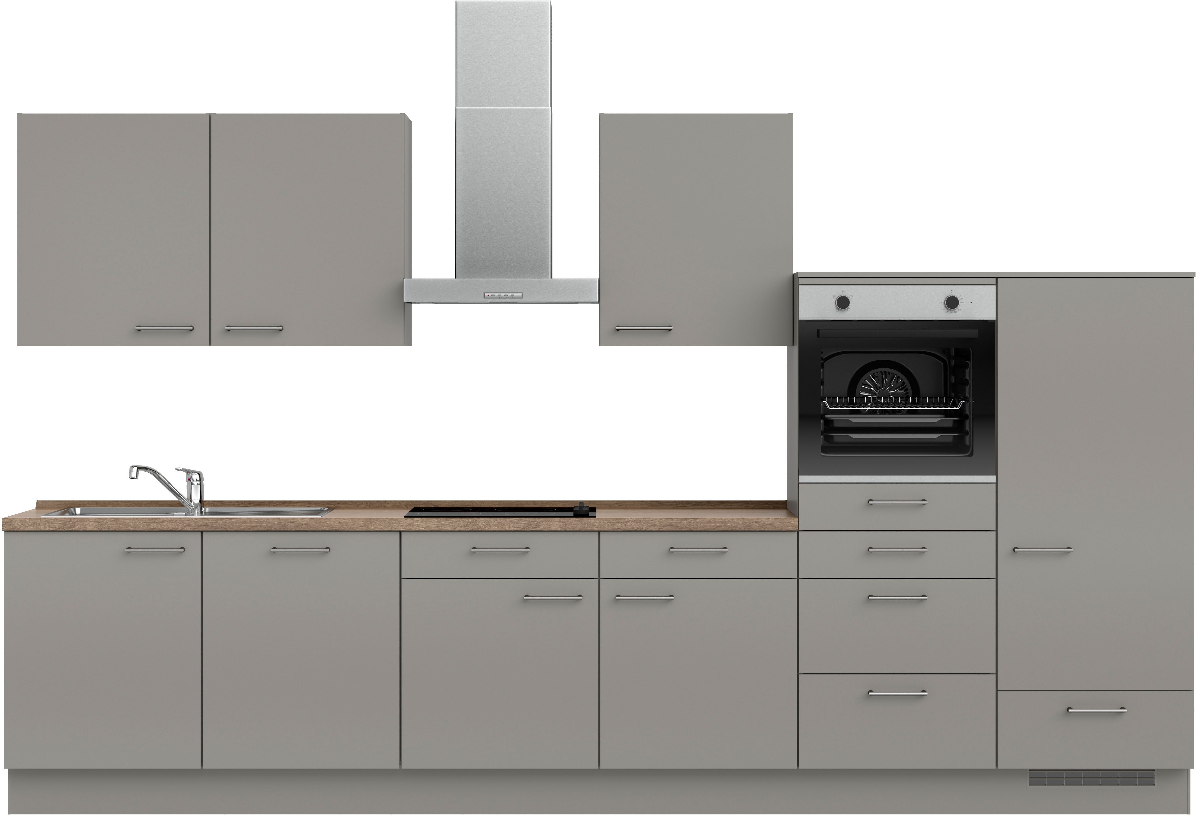 nobilia® Кухниzeile "Laser I", Ausrichtung wählbar, Breite 360 cm, vormontiert, wahlw. mit unterschiedlichen E-Geräten-Sets