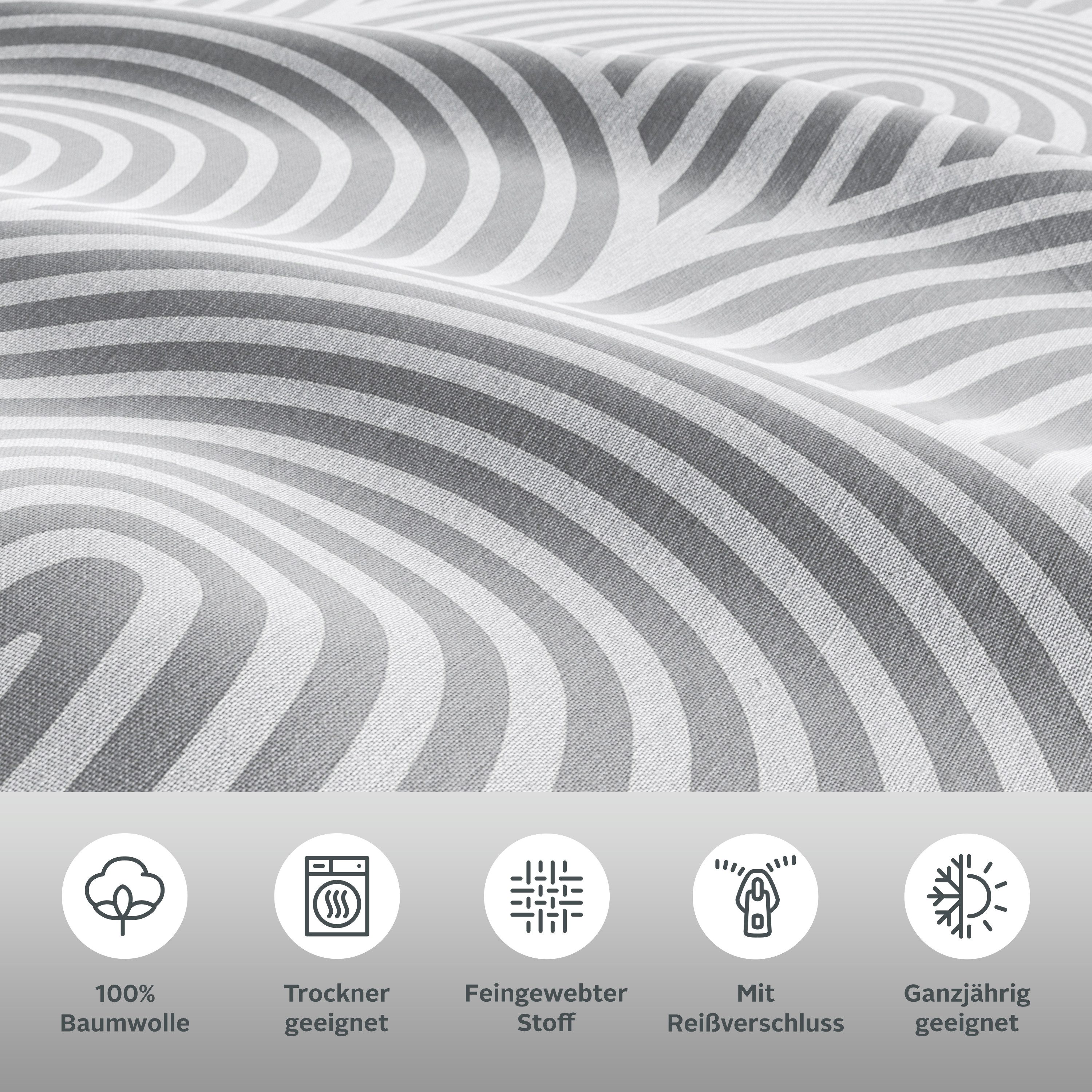 OTTO home Bettwäsche Matilda in Gr. 135x200 oder 155x220 cm, Renforcé, 2 teilig, Bettwäsche aus Baumwolle, Bettwäsche mit skandinavischem Design