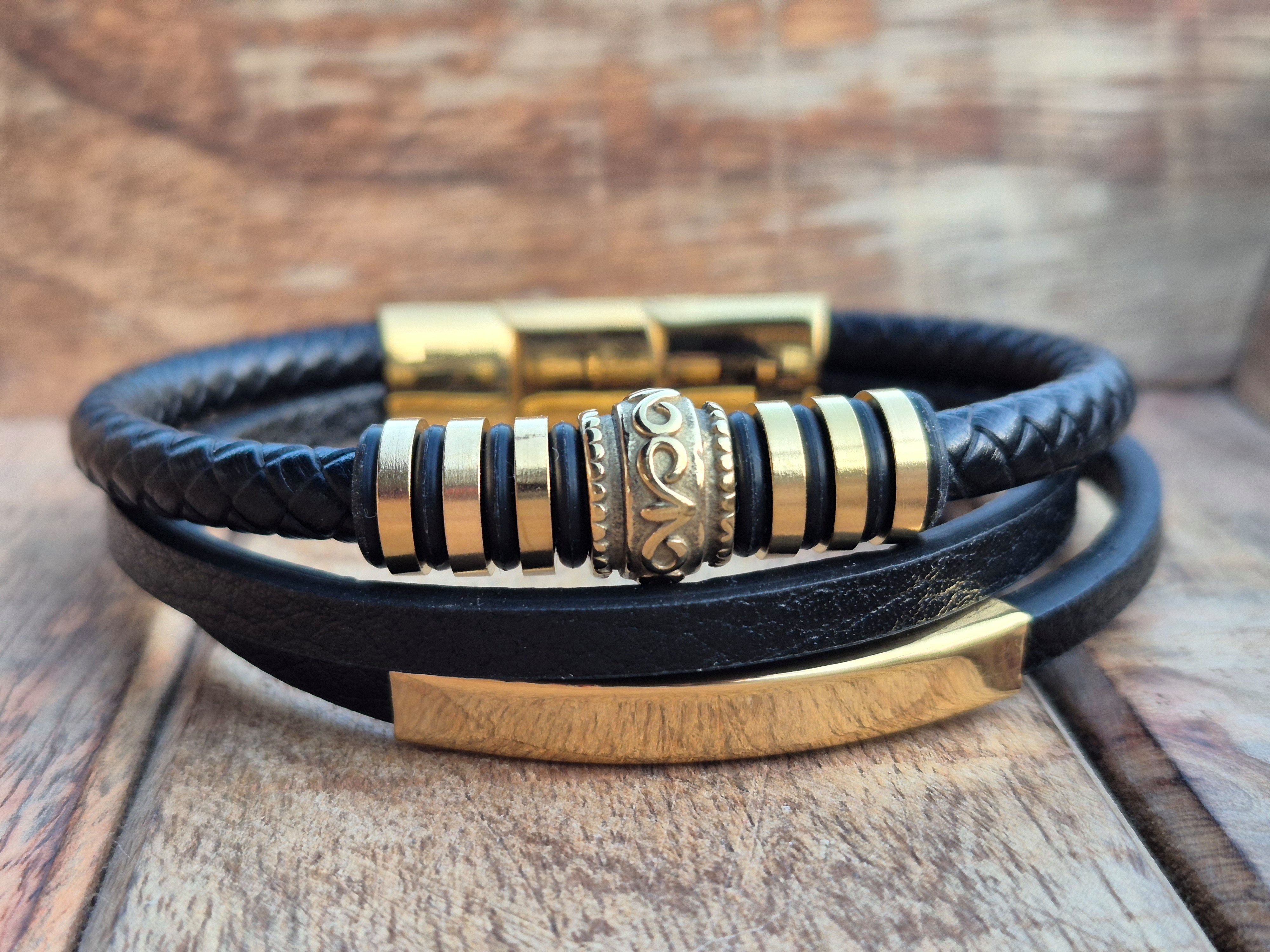 NAHLE Lederarmband Leder elegantes Armband Echtleder – geflochten mit Magnetverschluss (1-tlg), Echtleder, geflochten, Magnetverschluss, +1,5 cm Erweiterung – Bild 2 von 5