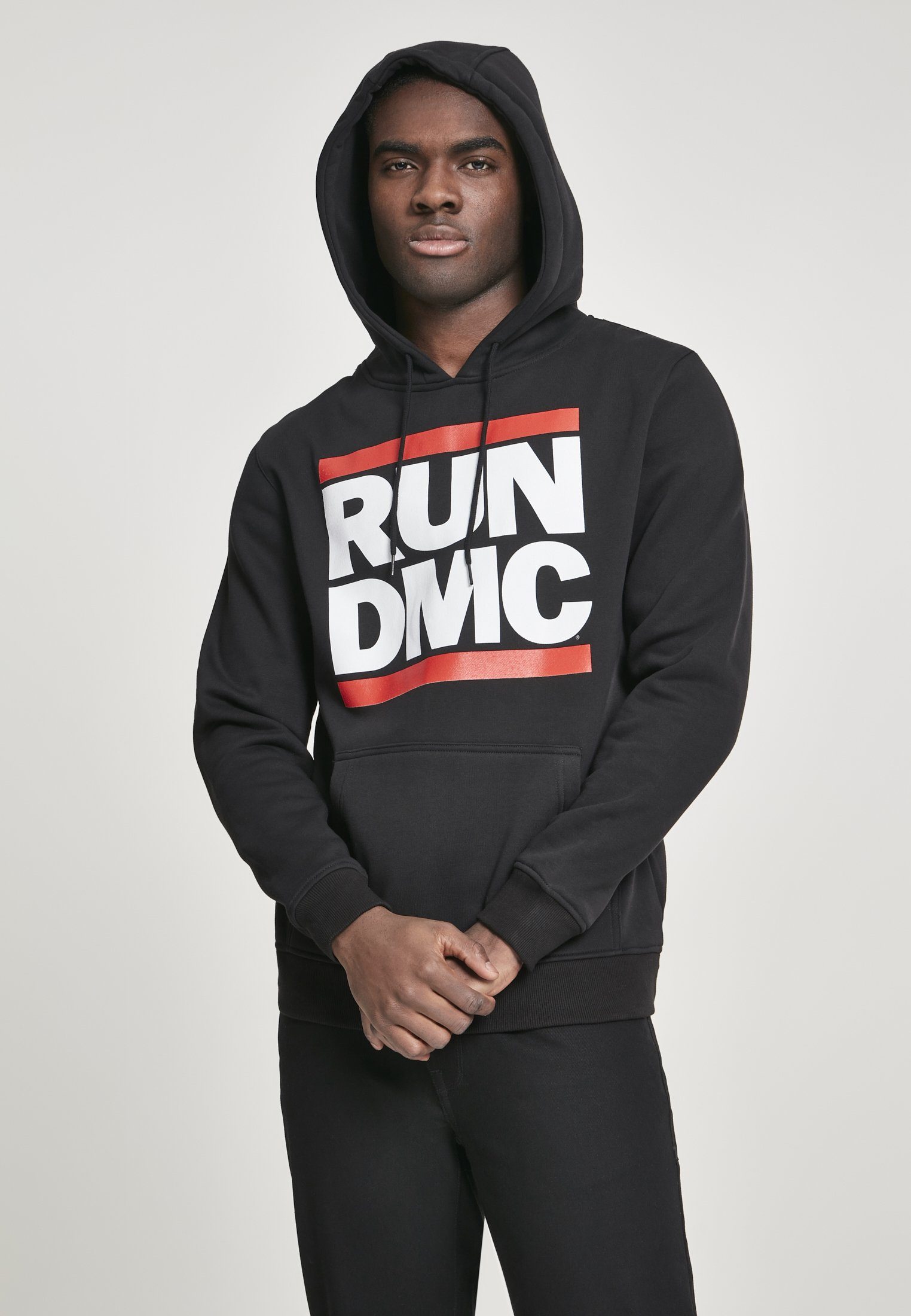 MisterTee Sweater Herren Run Logo Logo Hoody (1-tlg) DMC Run DMC black MT274