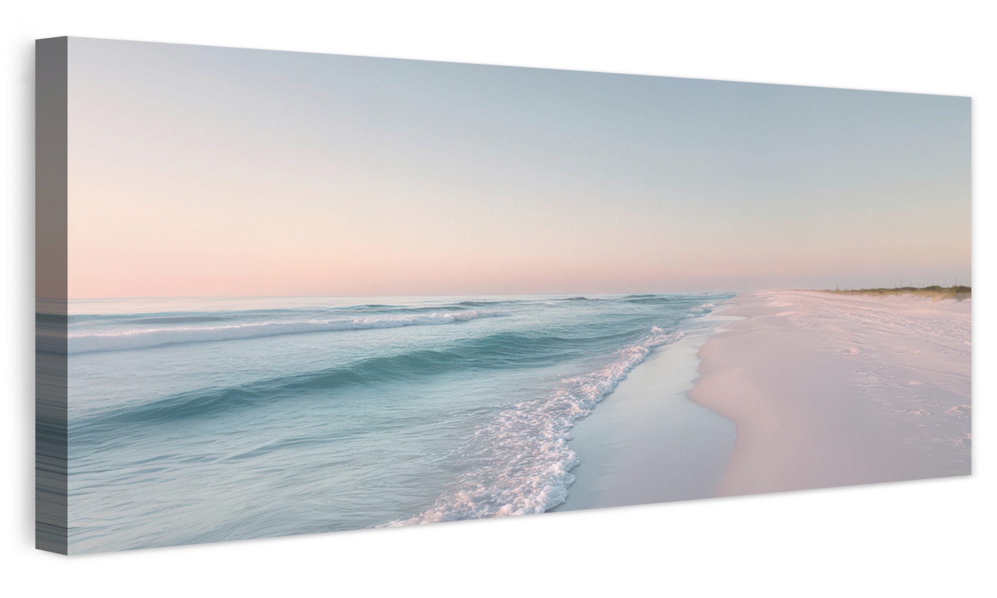 OneMillionCanvasses® Leinwandbild Panorama Küstenlinie - Pastell - Wasser, Fotodruck (1 St), Wandbild, Deko Schlafzimmer Wohnzimmer Flur …