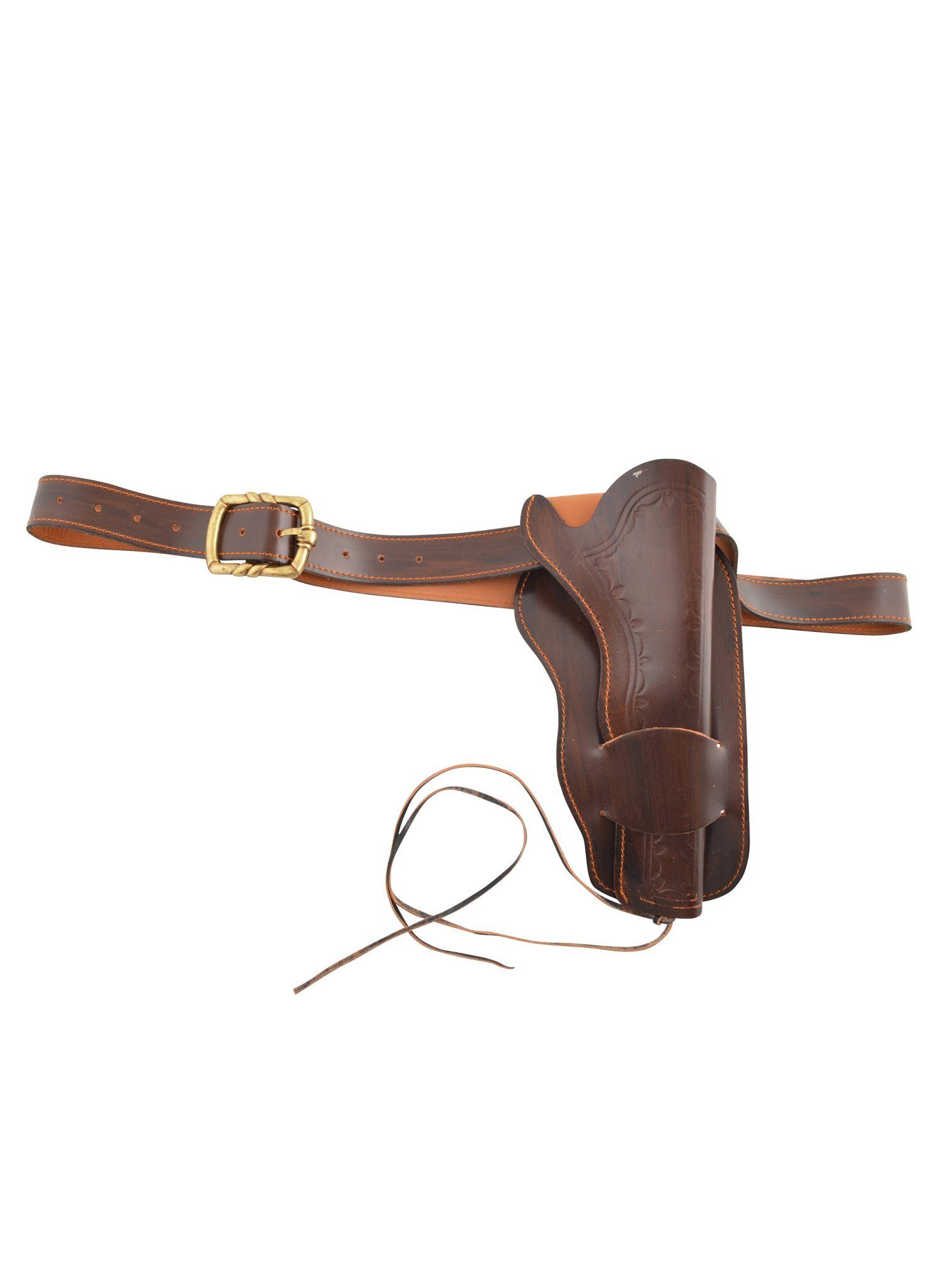 Cowboy-Kostüm Premium Revolvergürtel nussbraun