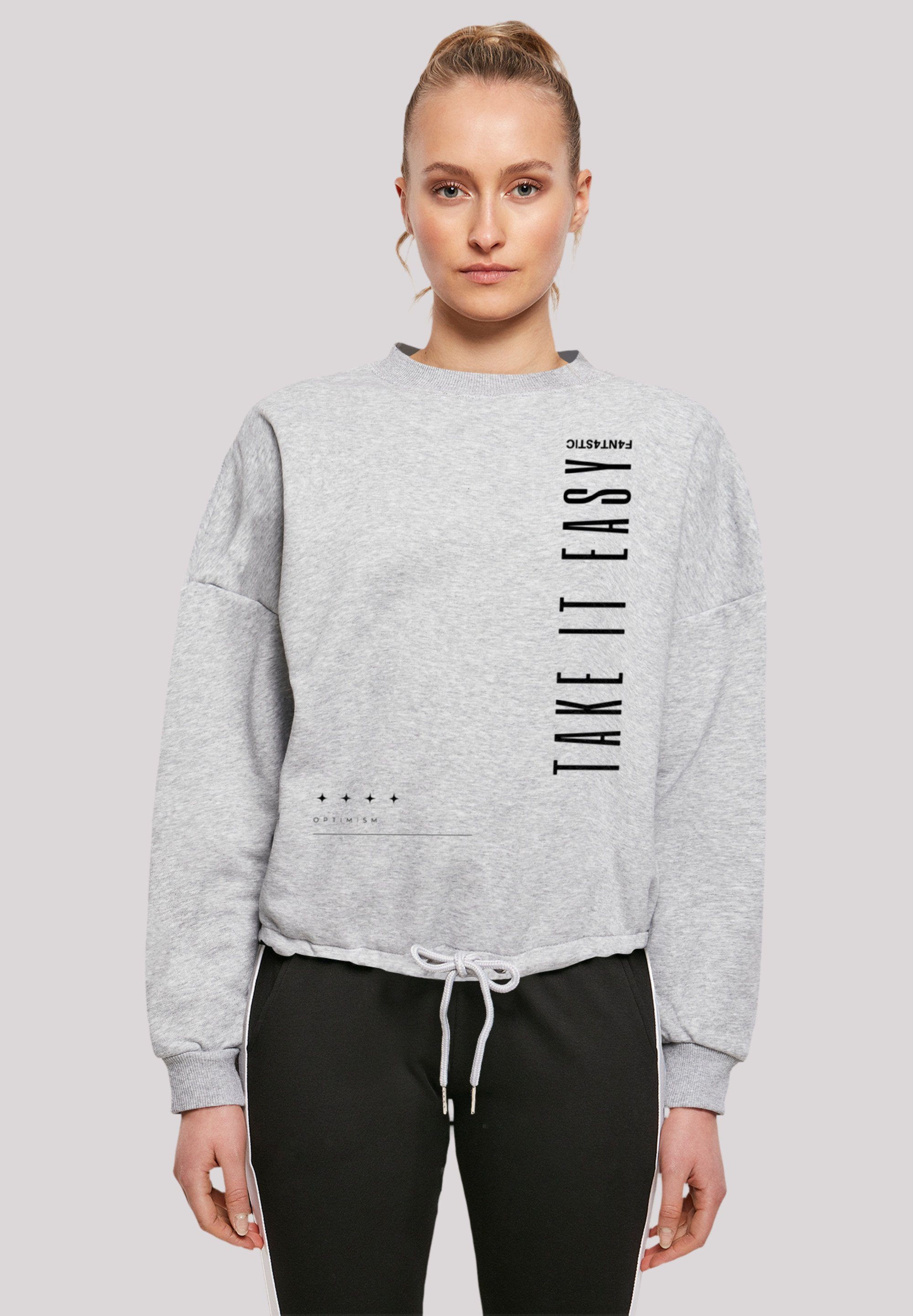 F4NT4STIC Sweatshirt Take It Easy Print heather grey