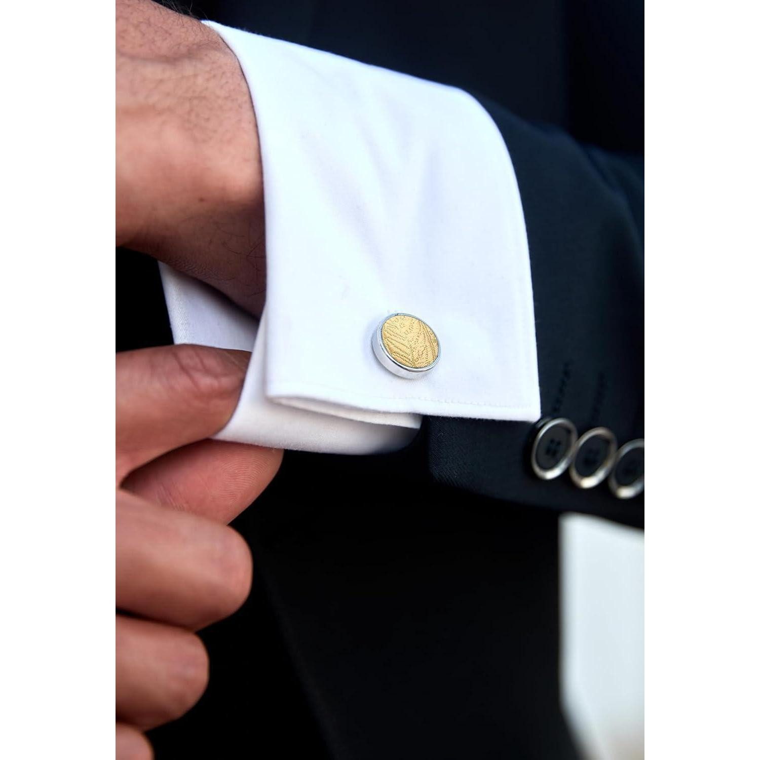 LuxusKollektion Fliege Fliege Einstecktuch Manschettenknöpfe Set Paisley Herren A1-gold