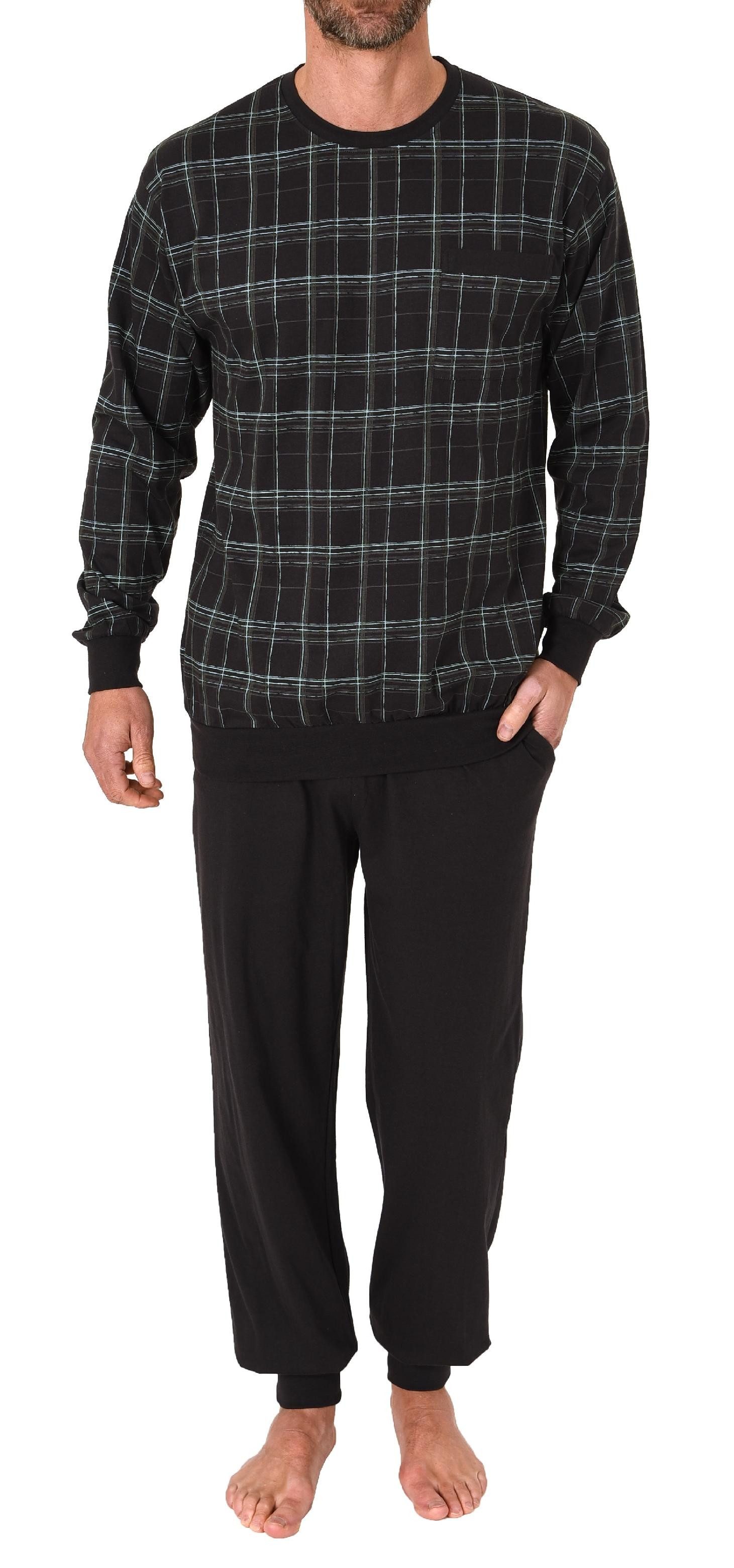 Normann Pyjama Herren Schlafanzug mit Bündchen in Karo Optik - auch in Über günstig online kaufen