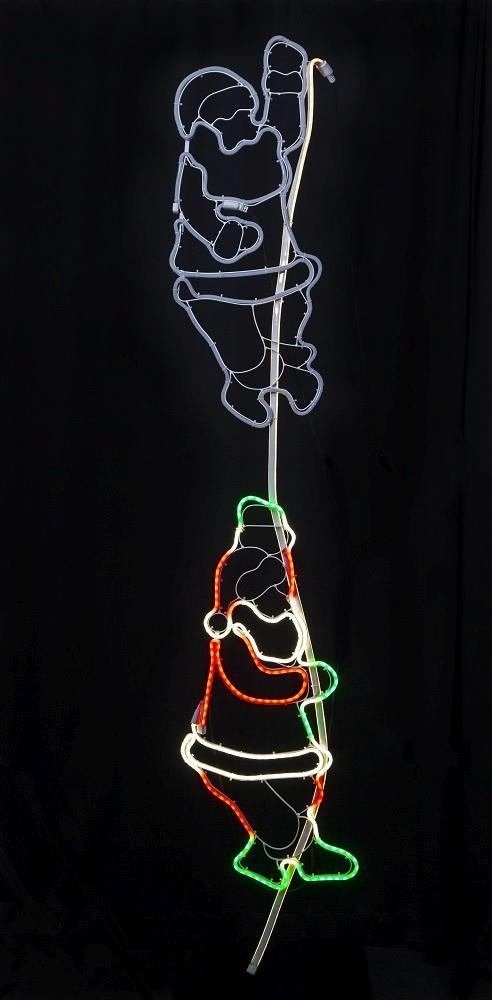 LED Fensterbild Neon 180x39cm Weihnachtsmann 807-17 LED Seil Silhouette STAR Lichtschlauch