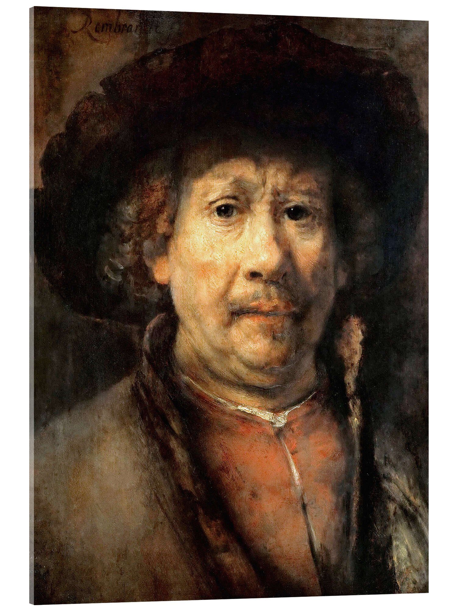 Posterlounge Acrylglasbild Rembrandt van Rijn, Rembrandt, das kleine Selbstbildnis, Malerei