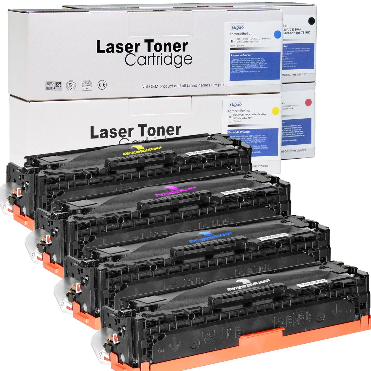 Tonerkartusche D&C Toner-Set CF210X-CF213A für HP LaserJet Pro 200 Series - 4 Farben, (Kompatibel für HP LaserJet Pro 200 Series 131A, 131X), Series