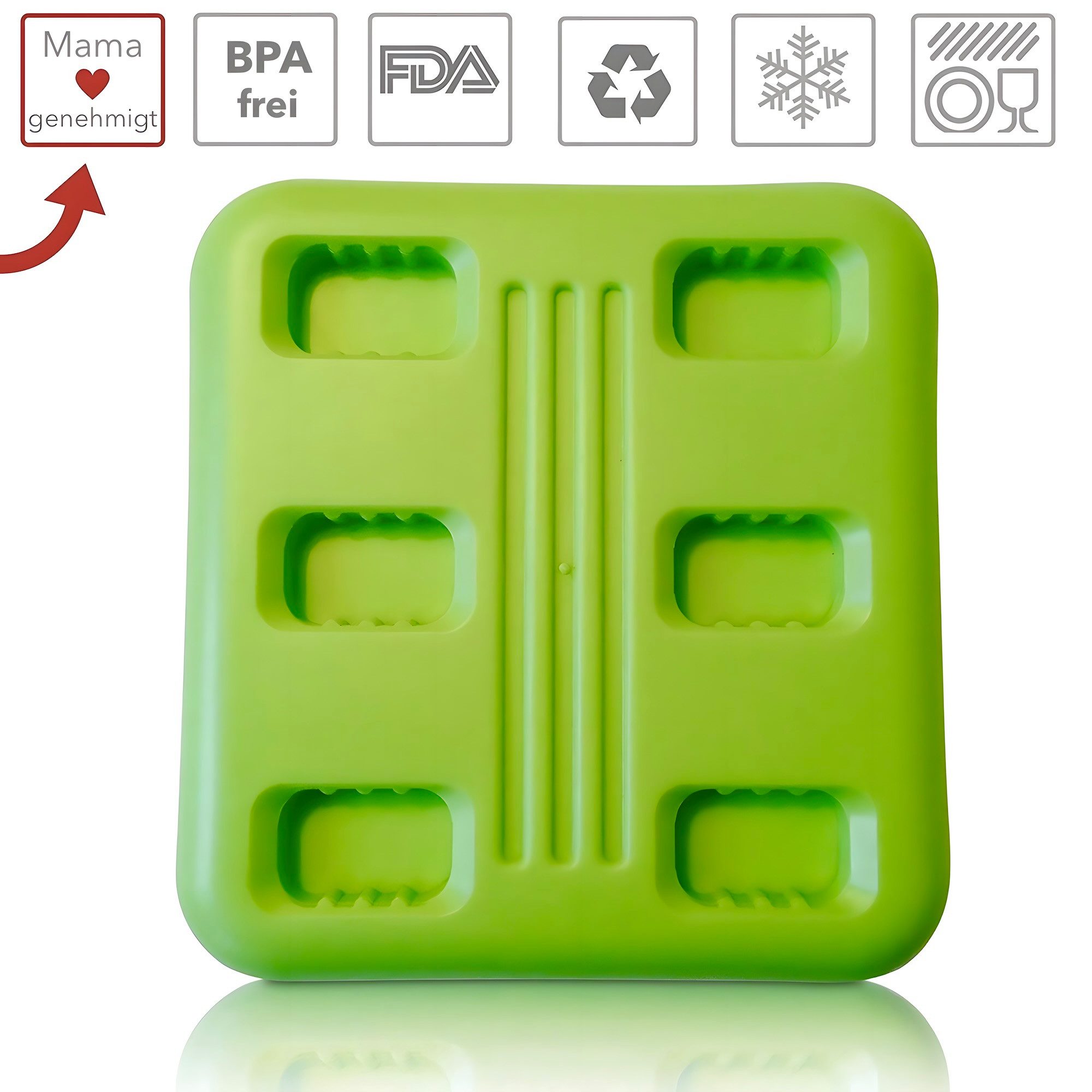 AVANA Eisform Eis am Stiel Formen 6 Stück Wassereis Eiscreme Halter Eislutscher, BPA-frei, Wiederverwendbar, Grün – Bild 4 von 5