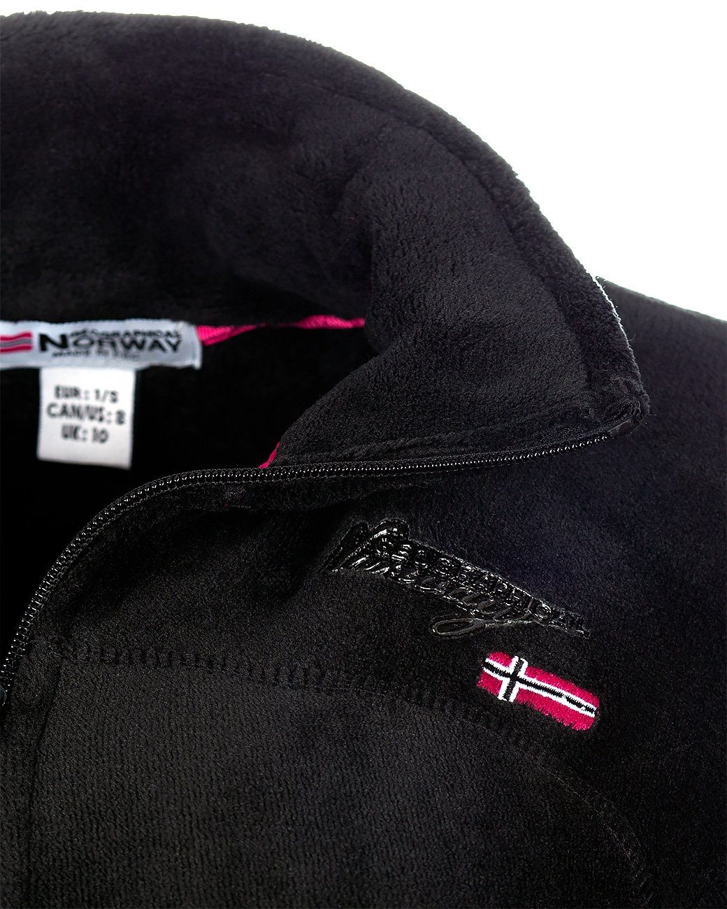 Geographical Norway Fleecejacke Outdoor mit baupaline Kuschelige Flauschige schwarz Stehkragen Jacke (1-St)