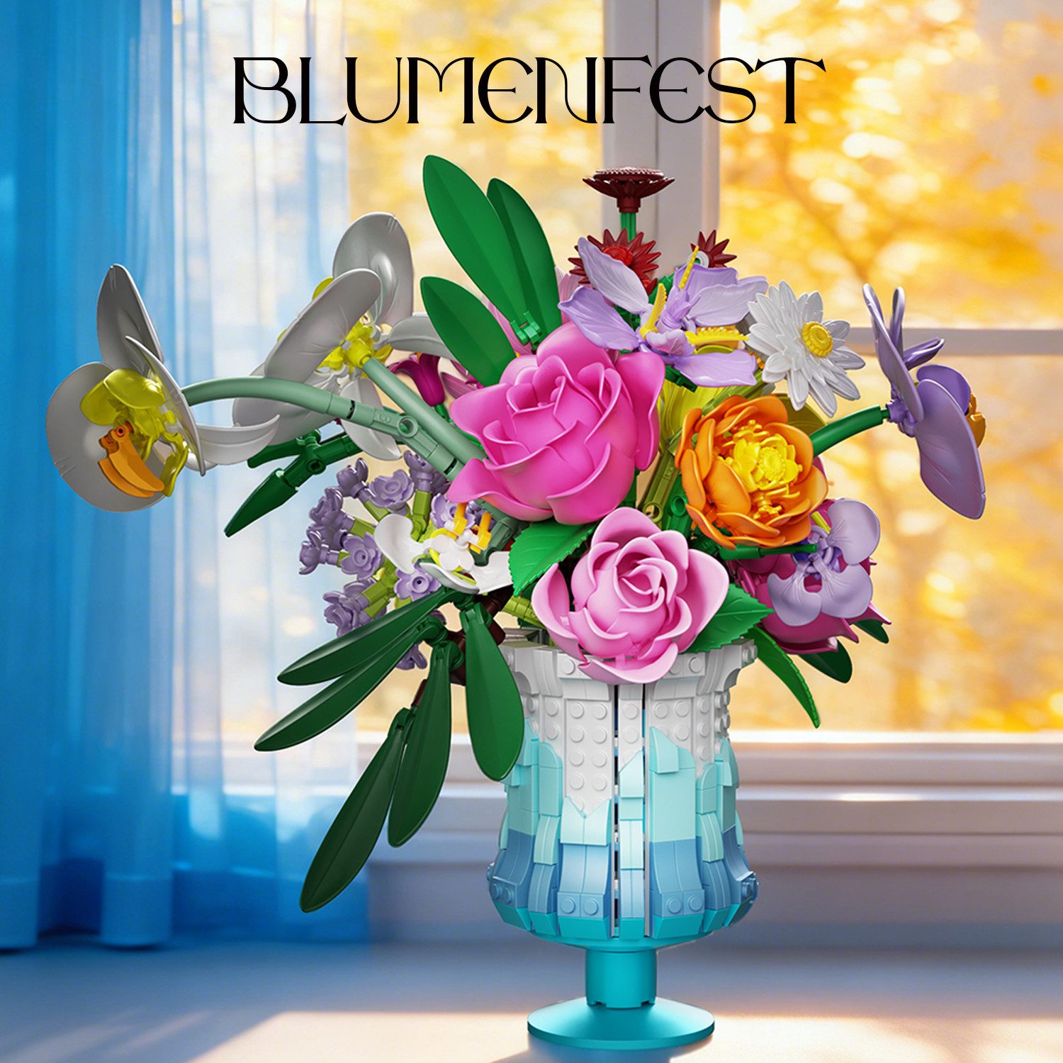 Esun Blumensträuße Bausteine Blume Set, Blumen und Pflanzen Serie Spielbausteine, (Set, 956 St., Komplettset), Home Deko Muttertag Geburtstag Valentinstag 956 St