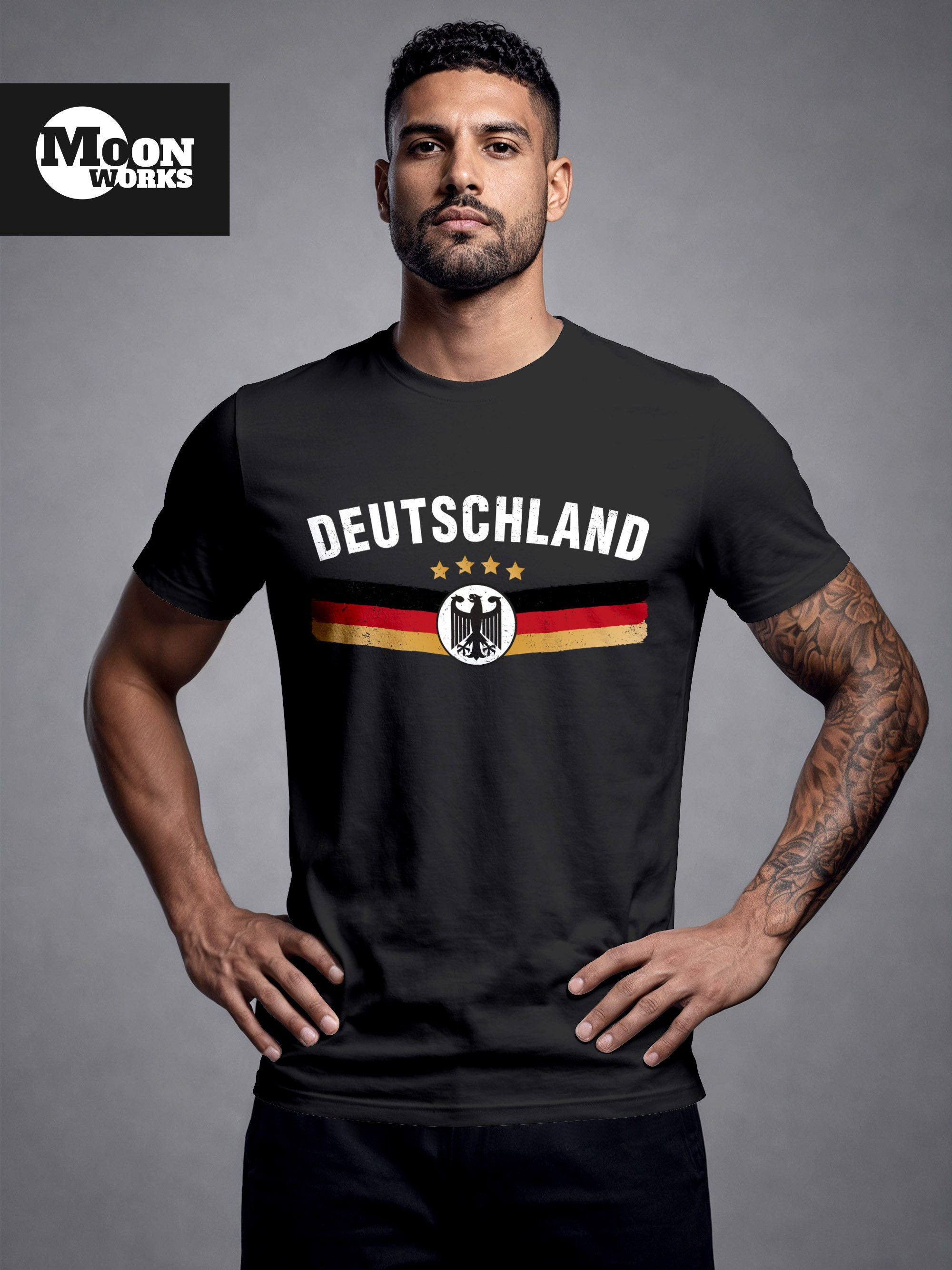 MoonWorks Print-Shirt Herren T-Shirt Fußball WM 2026 Trikot Style Fanshirt Frontprint mit Print