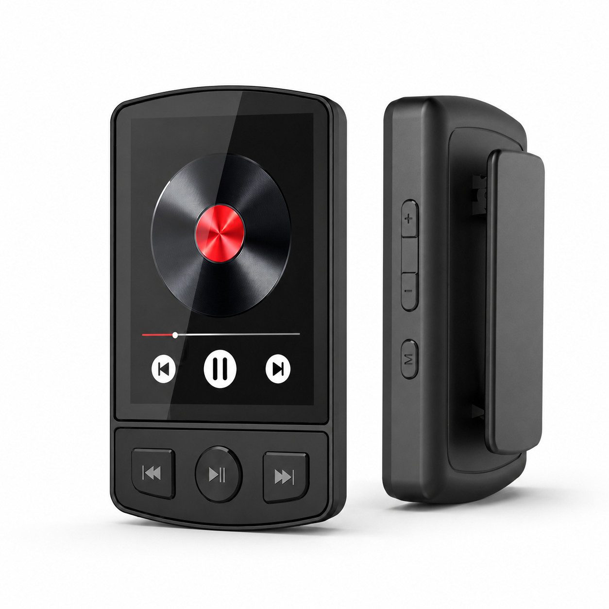 Tekoo MP3 Player Bluetooth mit Clip, Sport Musikplayer, Pedometer, FM Radio MP4-Player (32 GB, Bluetooth, integrierter Befestigungsclip, Schrittzähler (Pedometer), FM-Radio)