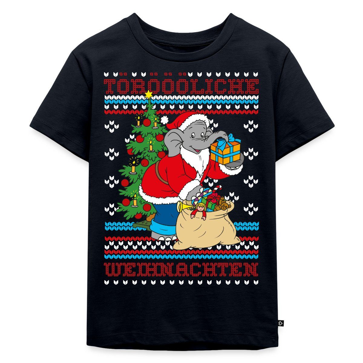 T-Shirt Benjamin Blümchen Töröööliche Weihnachten Ugly Christmas Kinder Premiu
