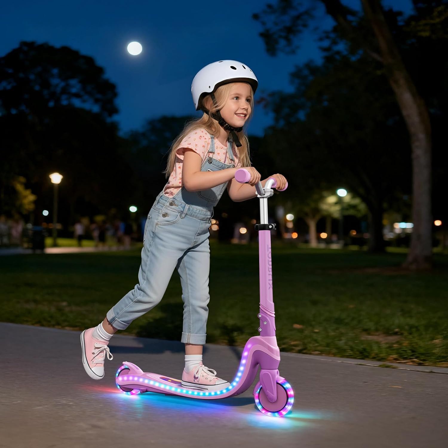 TONBUX Scooter Kinderroller mit coolem beleuchteten Brett und PU-Rädern