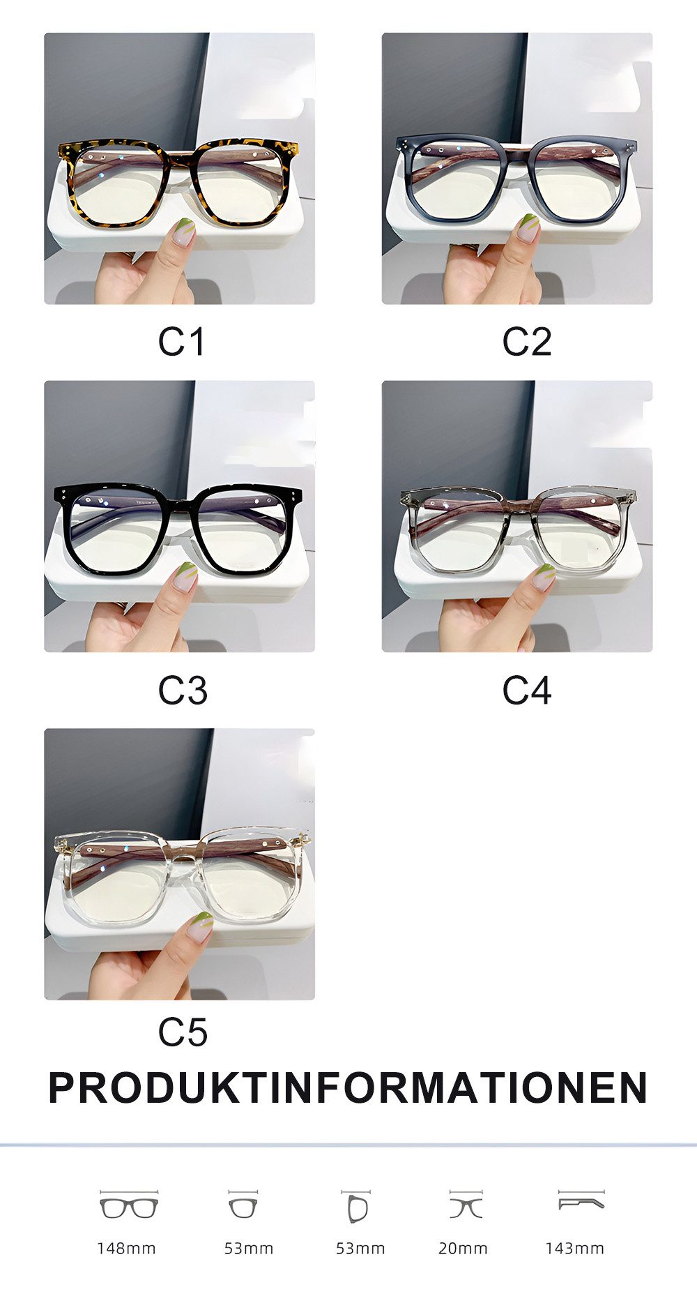 PACIEA Reading Glasses Women Men Anti Blue Light Oversized Full Rim Gaming Protection