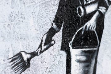 KUNSTLOFT Gemälde Banksy's Optimist 120x60 cm, Leinwandbild 100% HANDGEMALT Wandbild Wohnzimmer