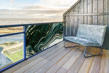 MuchoWow Balkonsichtschutz Marmoroptik - Gold - Grün - Glitter - Design - Marmor (1-St) Balkonbanner, Sichtschutz für den Balkon, Robustes und wetterfest