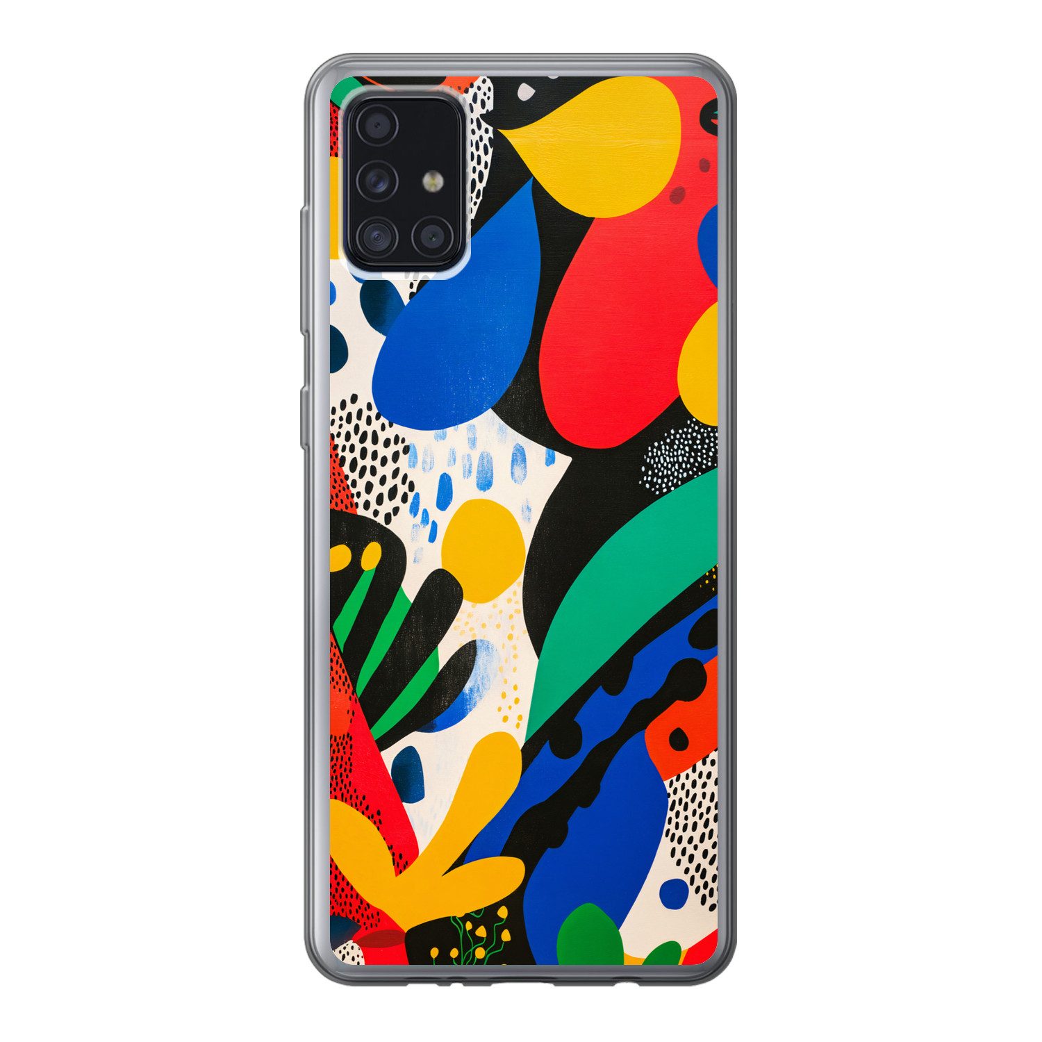 MuchoWow Handyhülle für Samsung Galaxy A52 5G Abstrakt - Pflanzen - Formen - Farbenfroh, Smartphone-Bumper, Print, Handy Schutzhülle Dünn