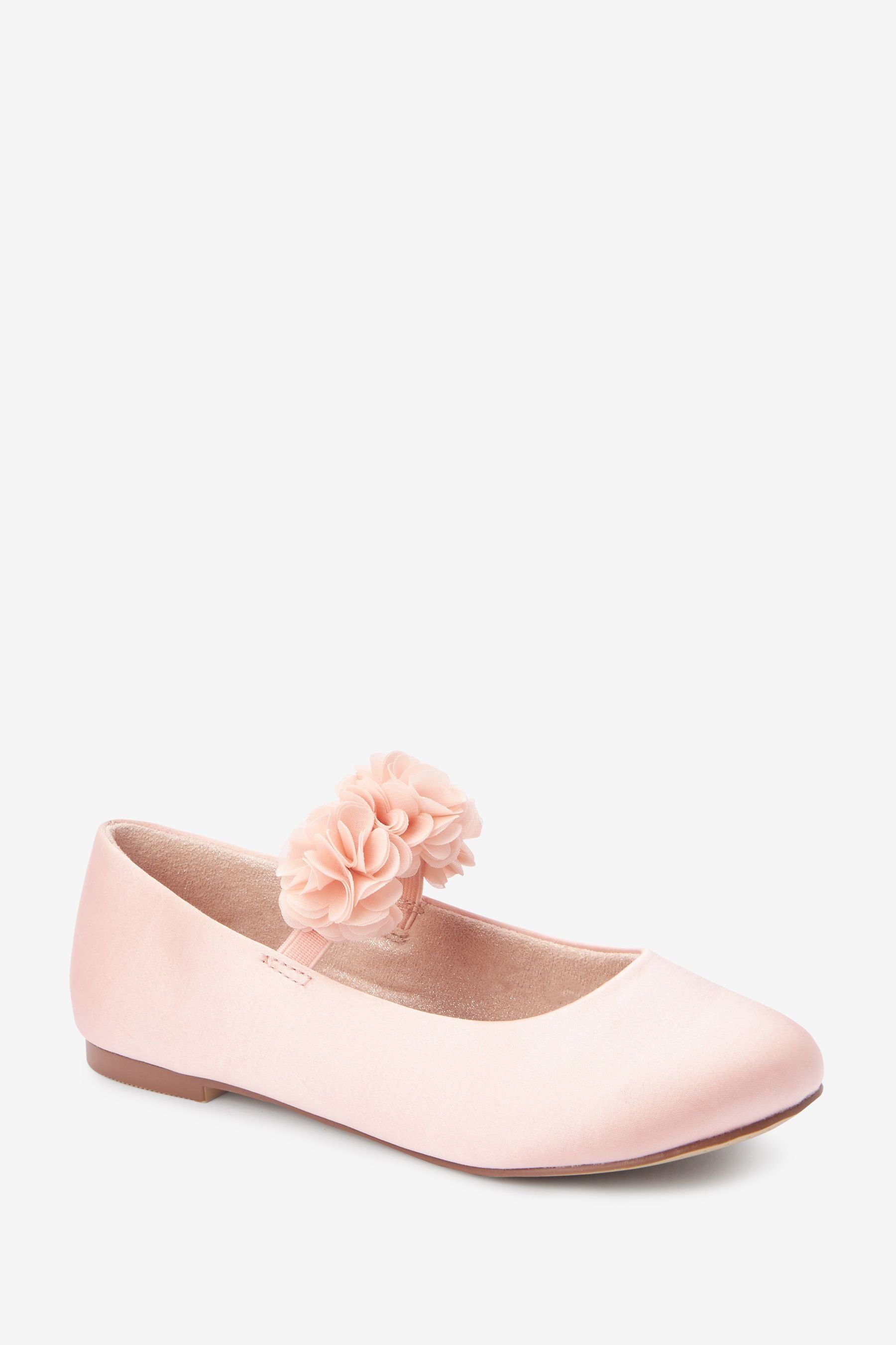 Next Fleckenabweisende festliche Schuhe mit Blumen Ballerina (1-tlg) Pink