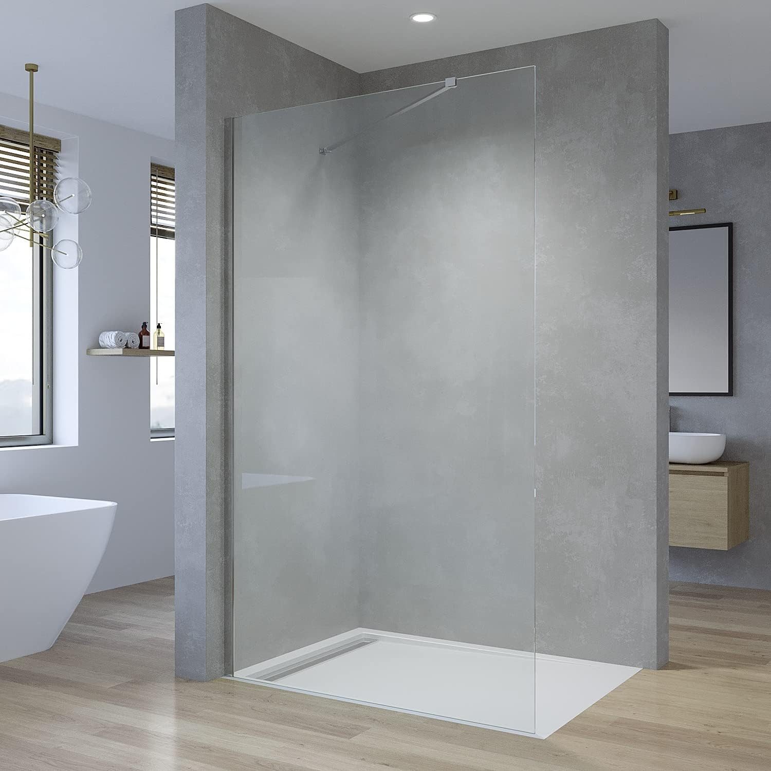 AQUABATOS Walk-in-Dusche Duschwand schwarz für Dusche günstig online kaufen