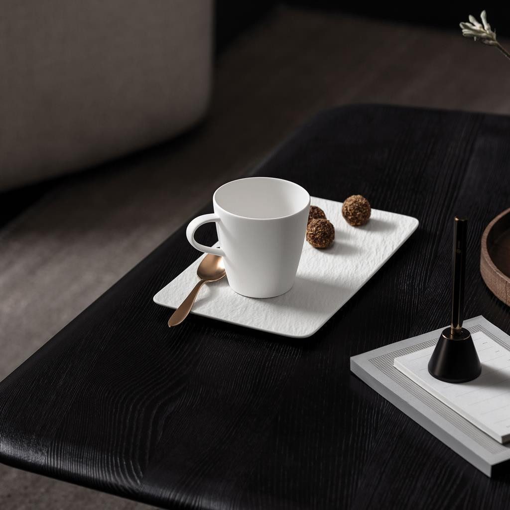 Villeroy & Boch Becher Manufacture Rock Blanc Kaffeebecher 290 ml 6er Set, 6-tlg., Porzellan