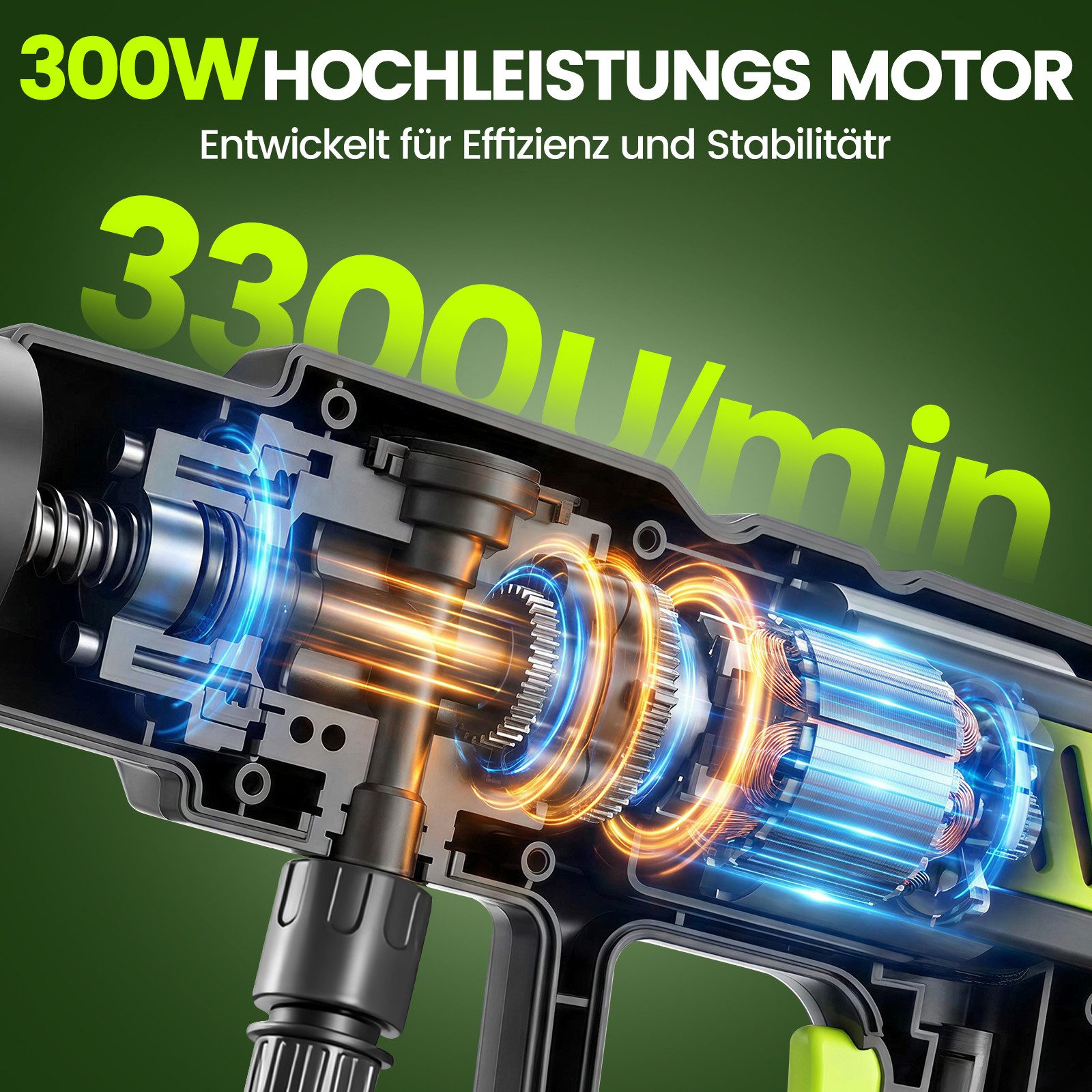Bundviel Akku-Hochdruckreiniger 6 in 1 Tragbarer Hochdruckreiniger Auto Mobiler Druckreiniger 100Bar, Druck max: 100 bar