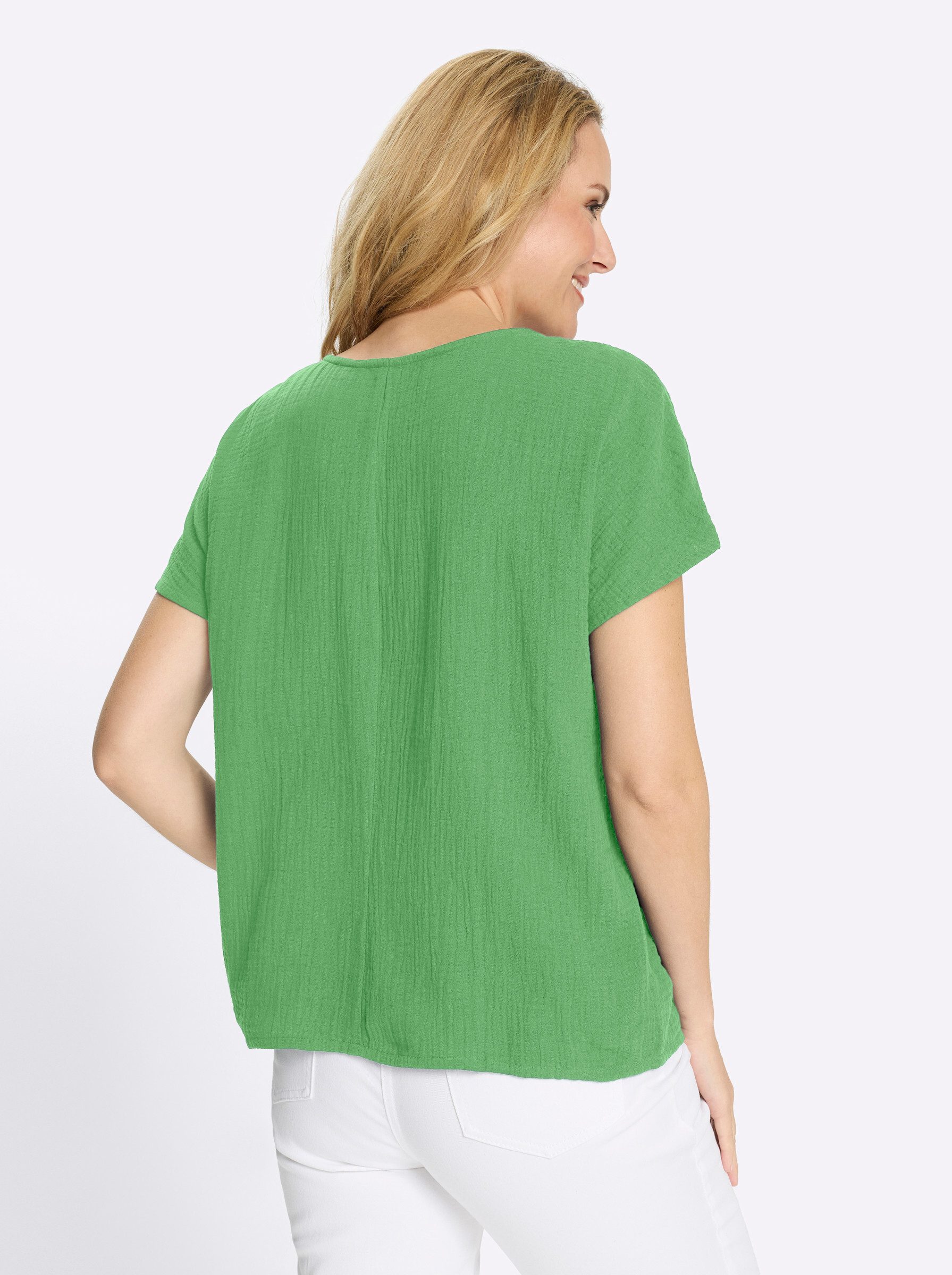 Sieh an! Klassische Bluse Schlupfbluse Kurzarm günstig online kaufen