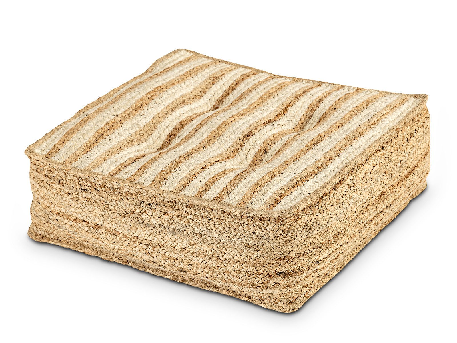 Amagohome Sitzhocker Bodenkissen Jute 50x50cm Sitzkissen quadratisch Lounge günstig online kaufen