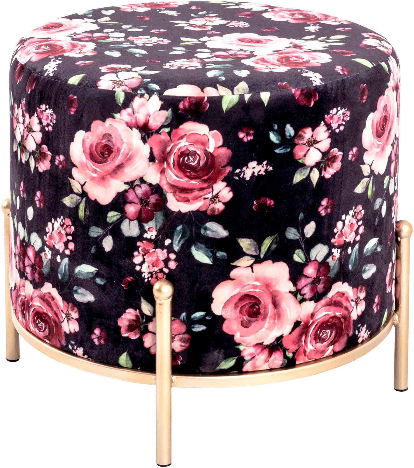 HAKU Hocker Pouf, Schemel, Stockerl, rund - aus Textil Blau - Ø/H 48/40 cm