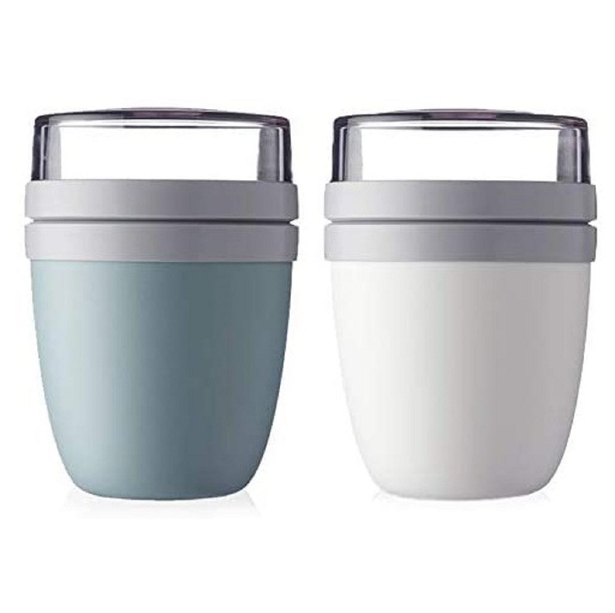 Mepal Lunchbox Lunchpot Ellipse 2-er Set Lunchbox (Nordic Green und weiß)